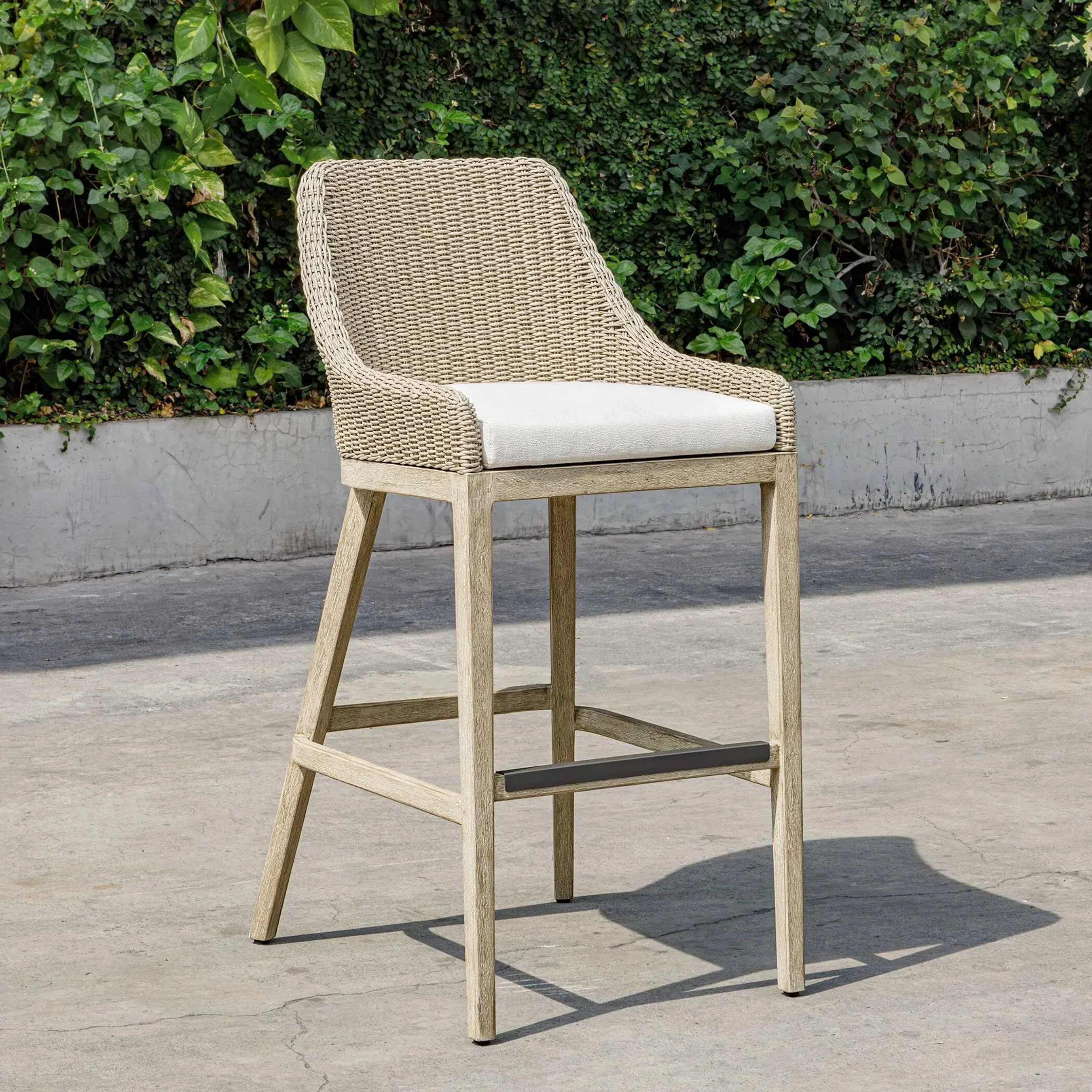 Paloma Outdoor Wicker Bar Stool - Image 3