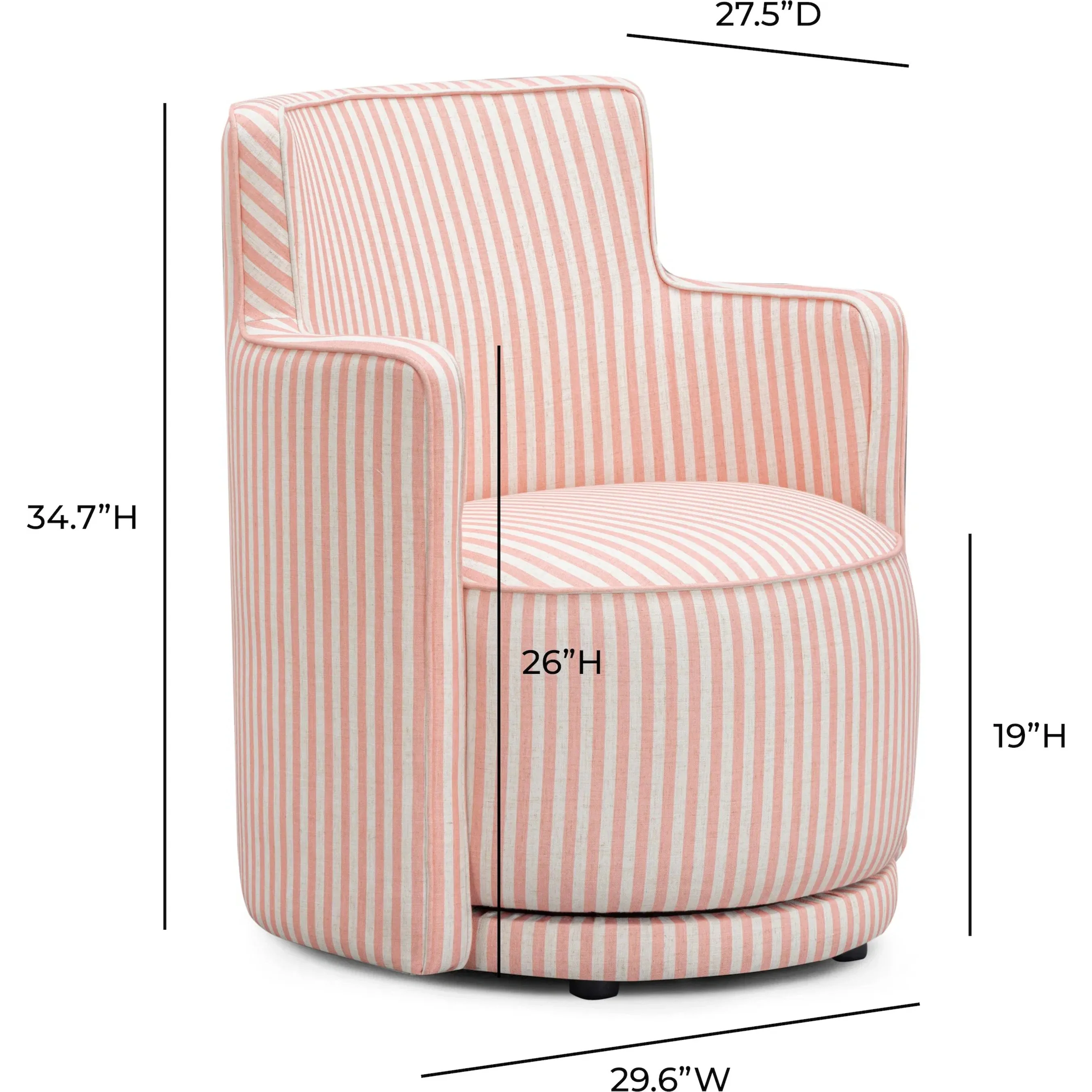 Passe Striped Swivel Chair - Image 8