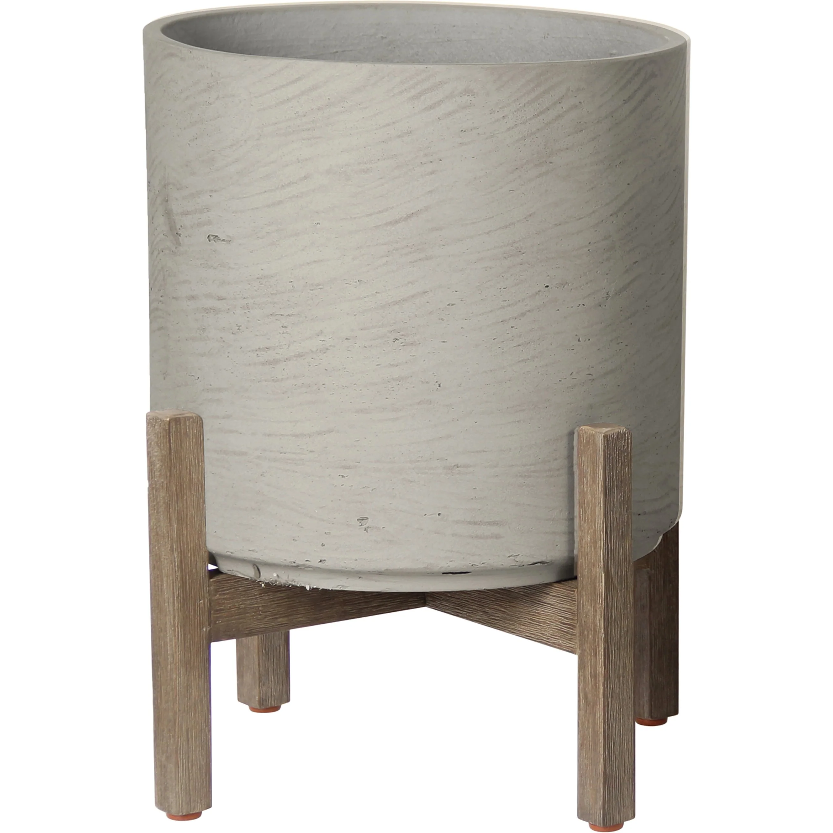 Patio Round Standing Pot, Cement Grey - Image 2