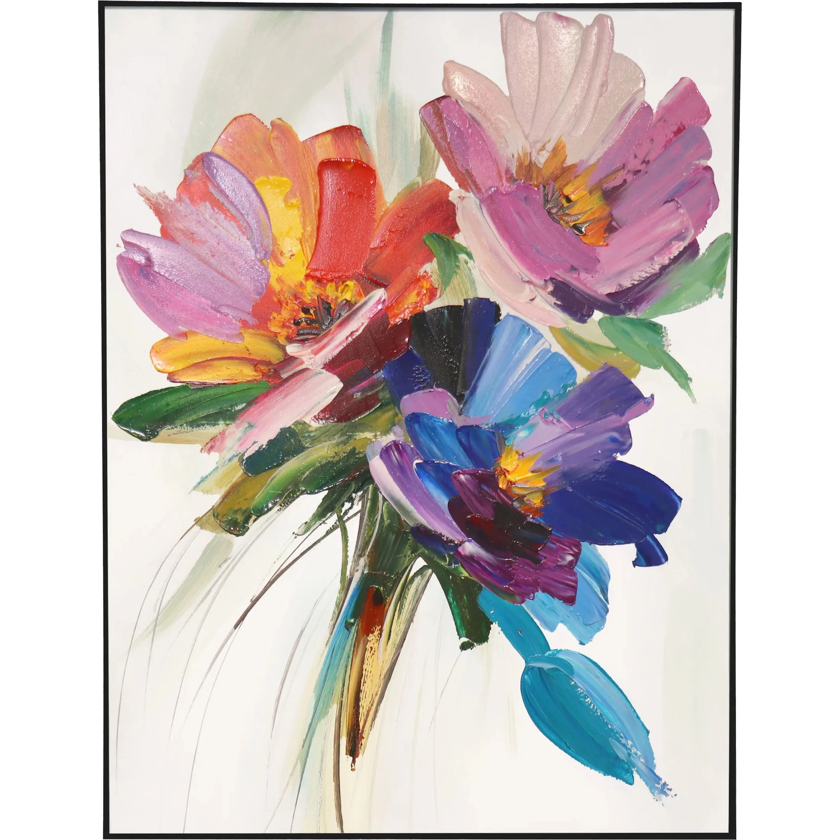 Petals Handpainted Floral Oil Painting Flowers on Canvas - PXA-1013