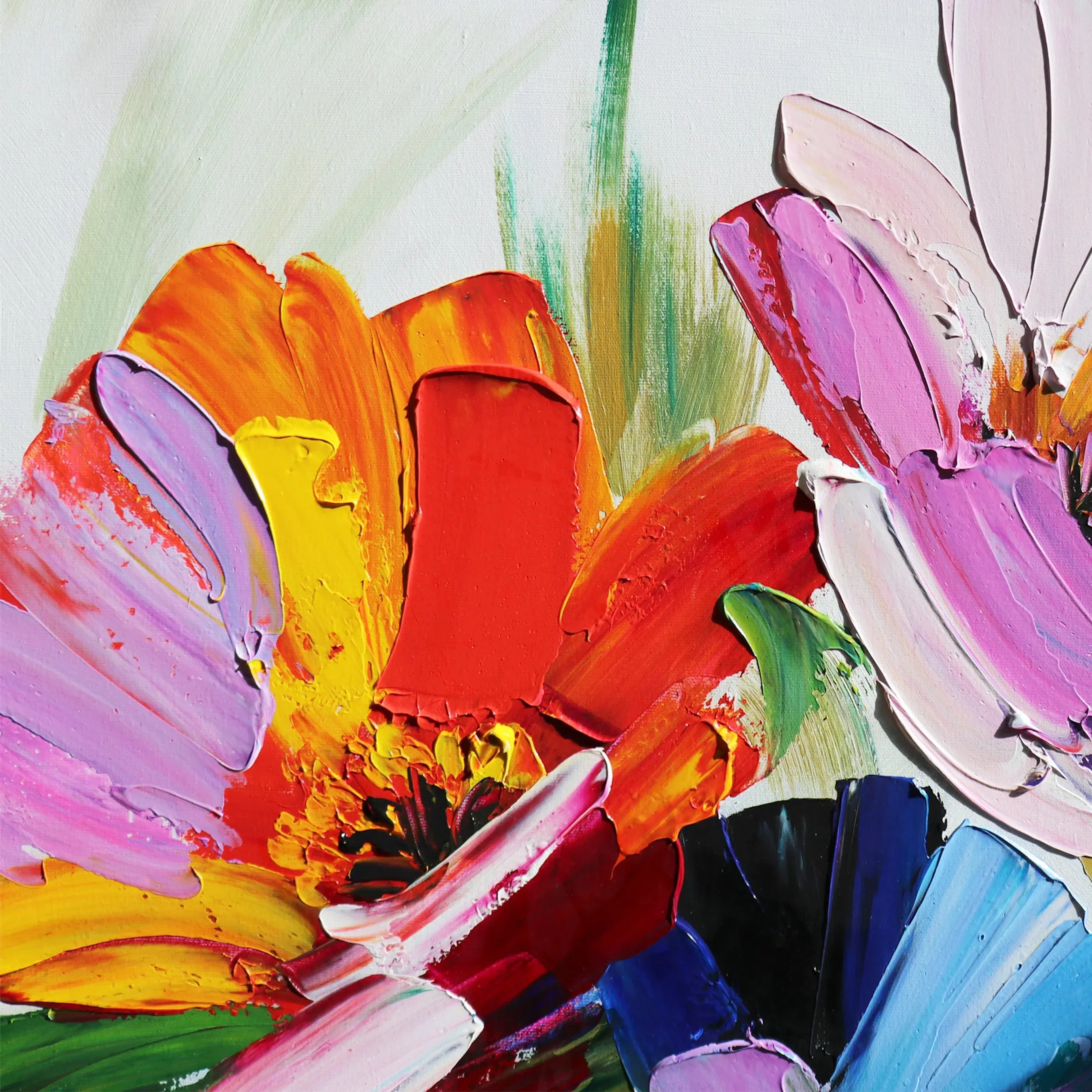 Petals Handpainted Floral Oil Painting Flowers on Canvas - PXA-1013 - Image 2