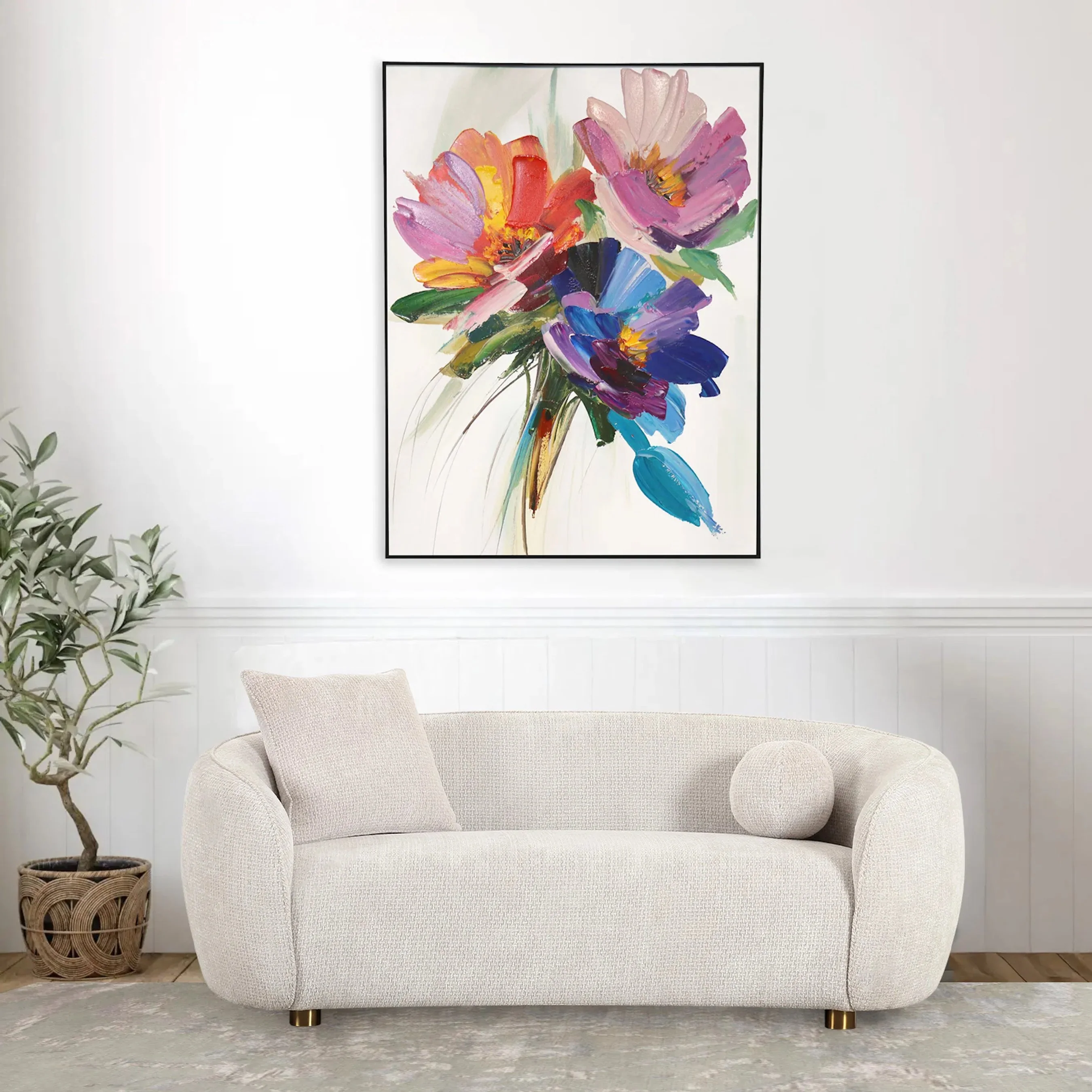 Petals Handpainted Floral Oil Painting Flowers on Canvas - PXA-1013 - Image 5