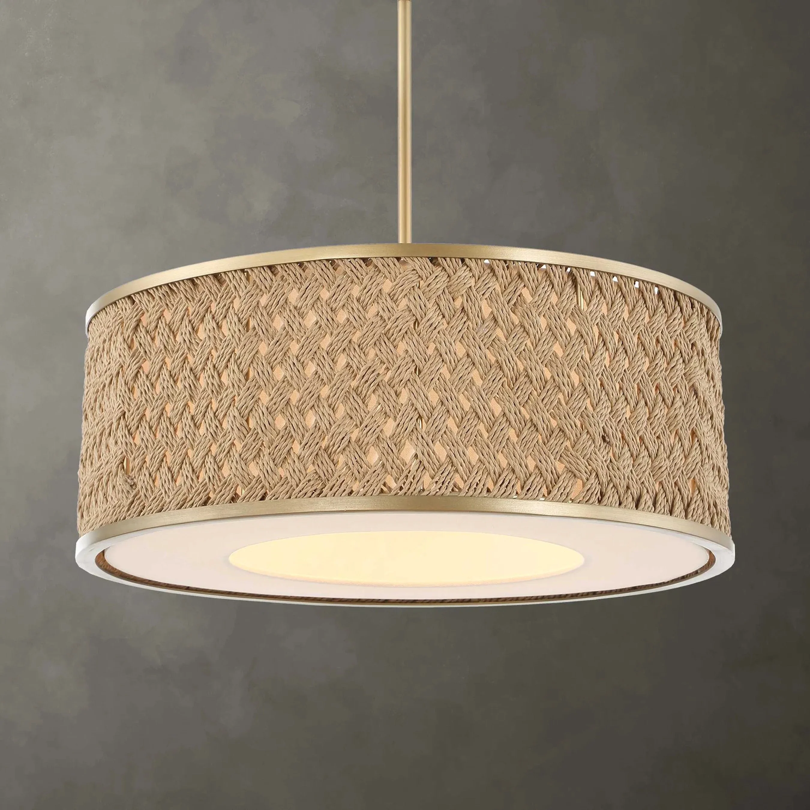 Pinchot 4 Light Rattan Drum Pendant - Image 5