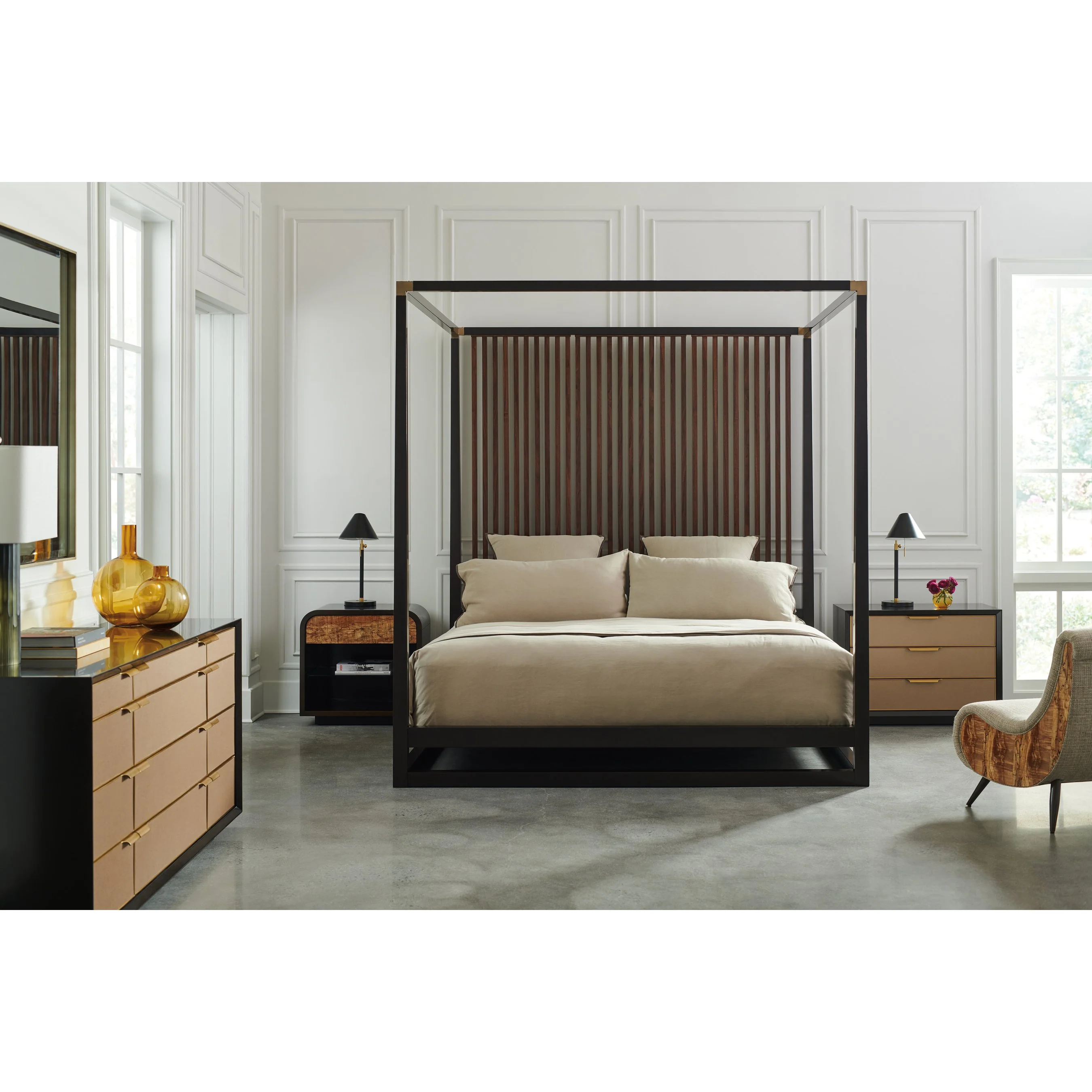 Pinstripe Canopy Bed - Image 5