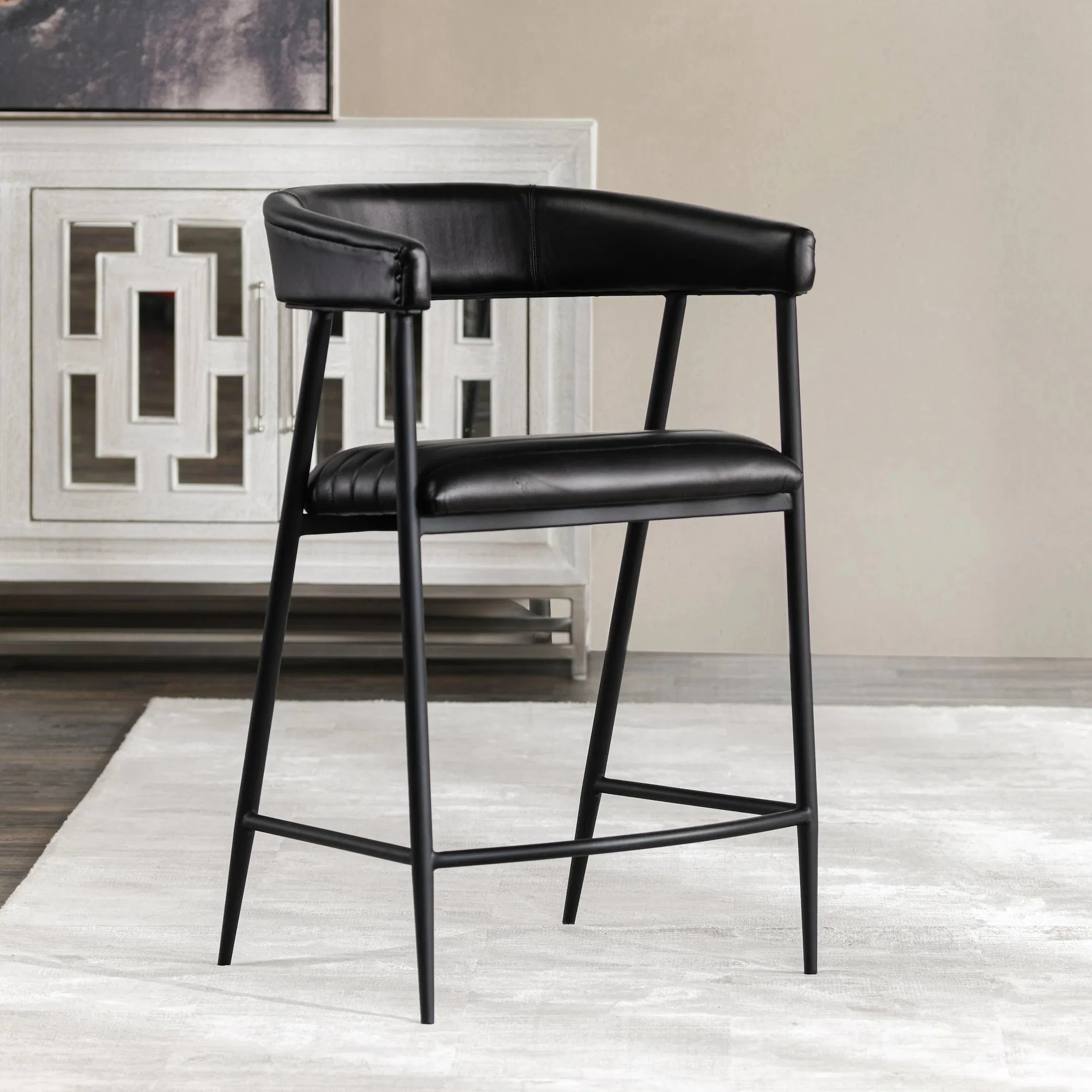 Preston 26" Top Grain Leather Counter Stool Chair - Image 9