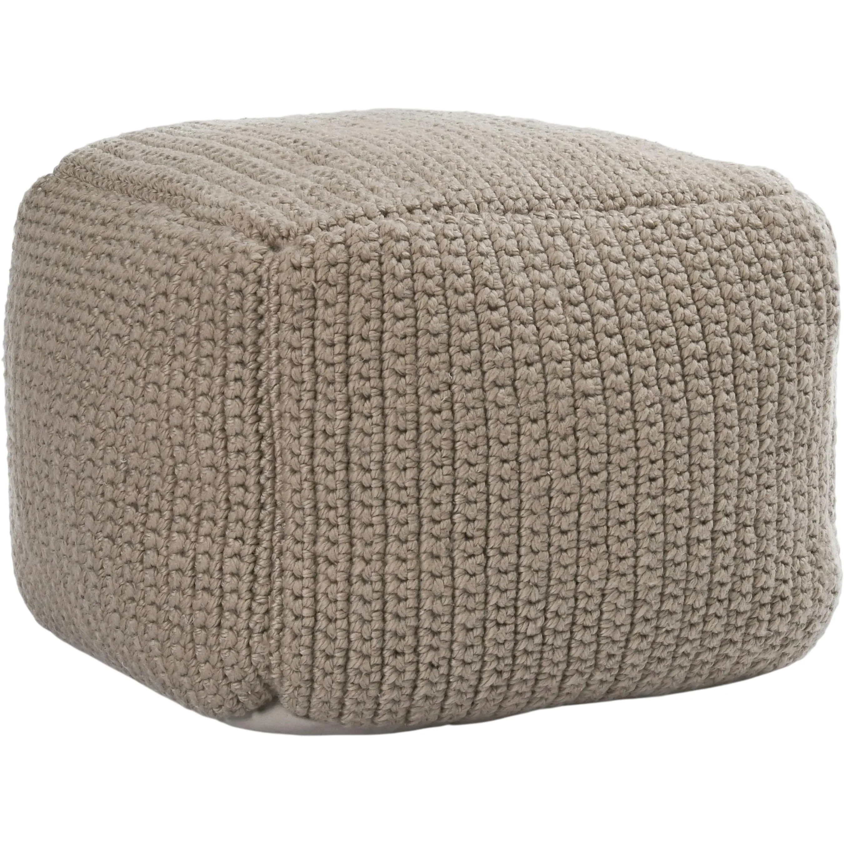 Prism Wide Handwoven Square Pouf - Image 2