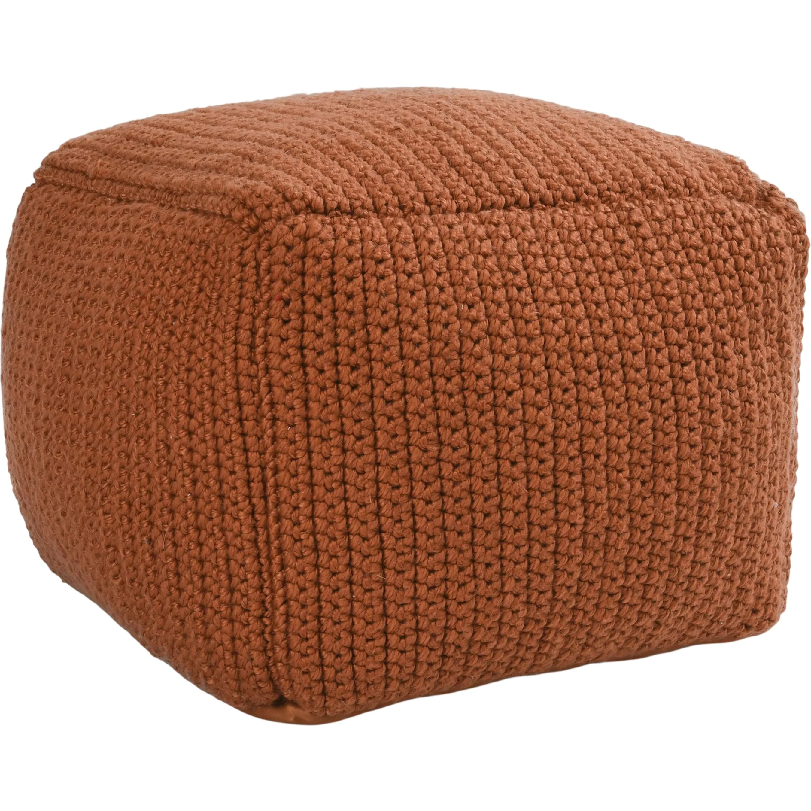 Prism Wide Handwoven Square Pouf - Image 3