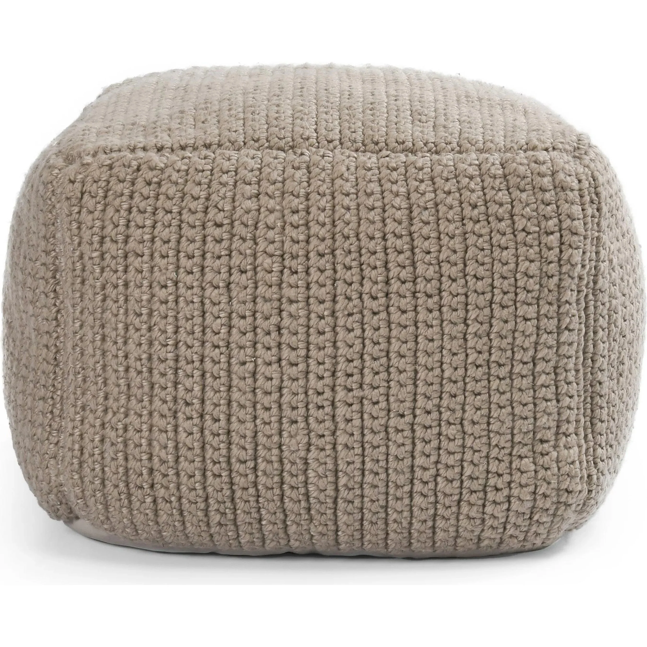 Prism Wide Handwoven Square Pouf - Image 6