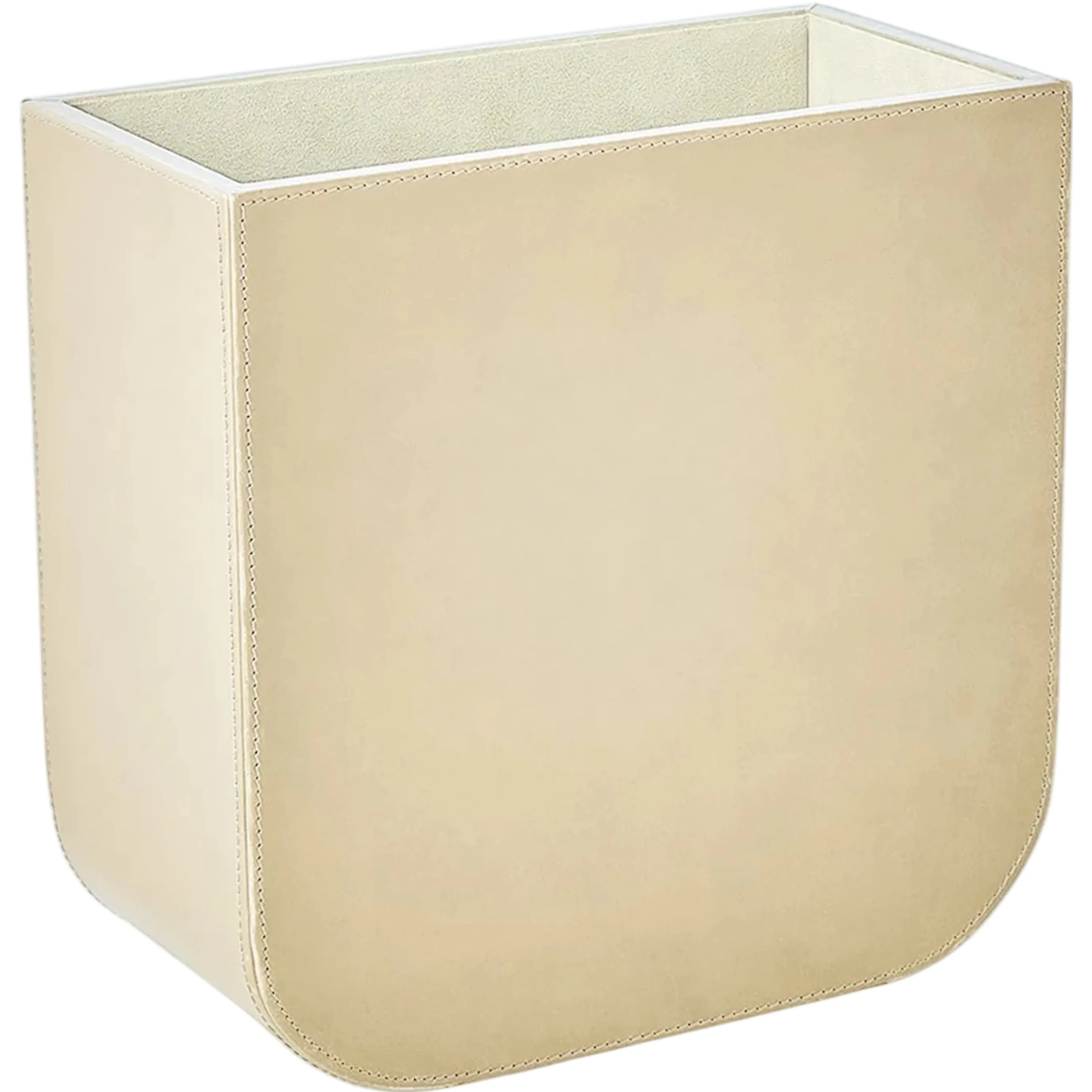 Radius Edge Leather Wastebasket - Image 3