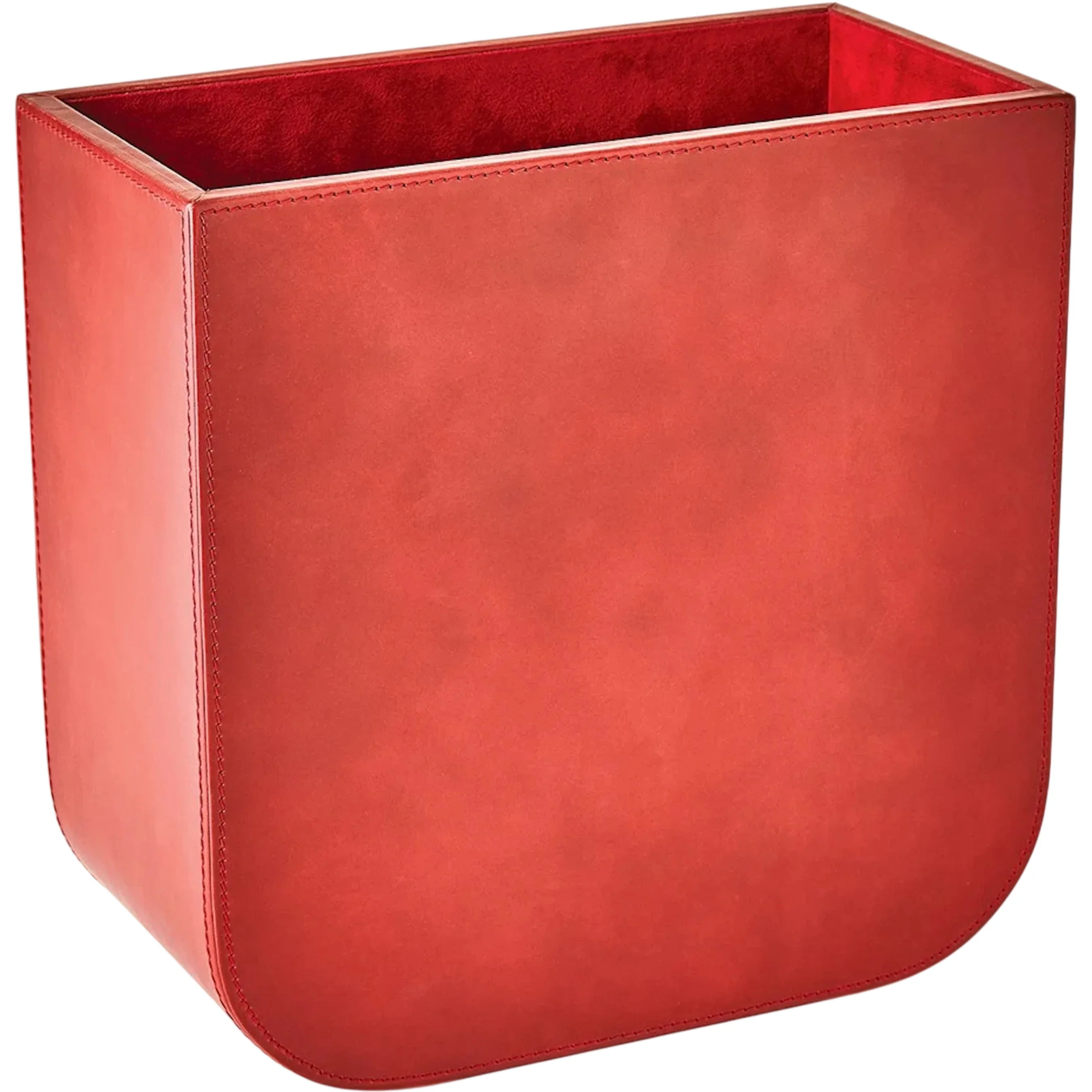 Radius Edge Leather Wastebasket - Image 4