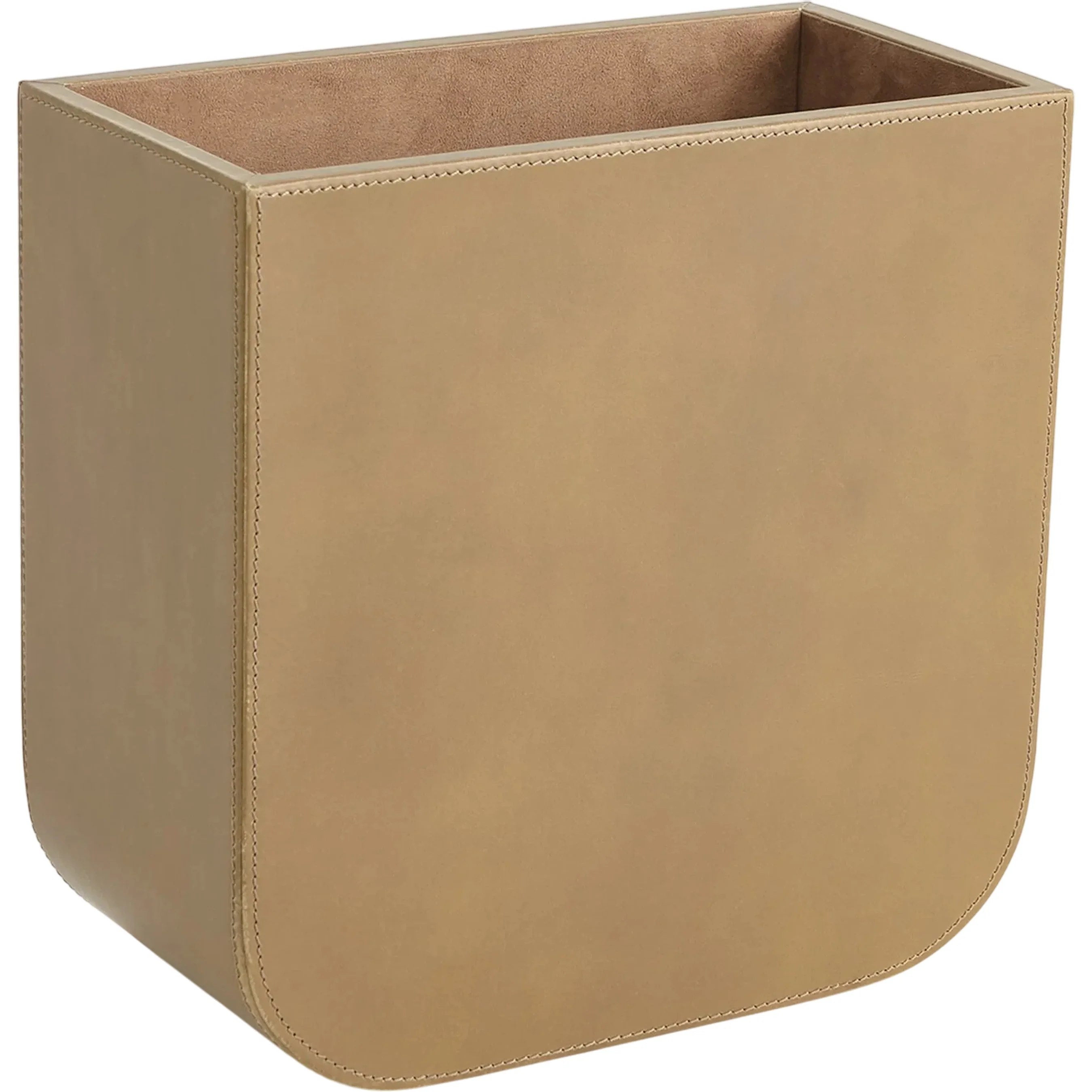 Radius Edge Leather Wastebasket - Image 5