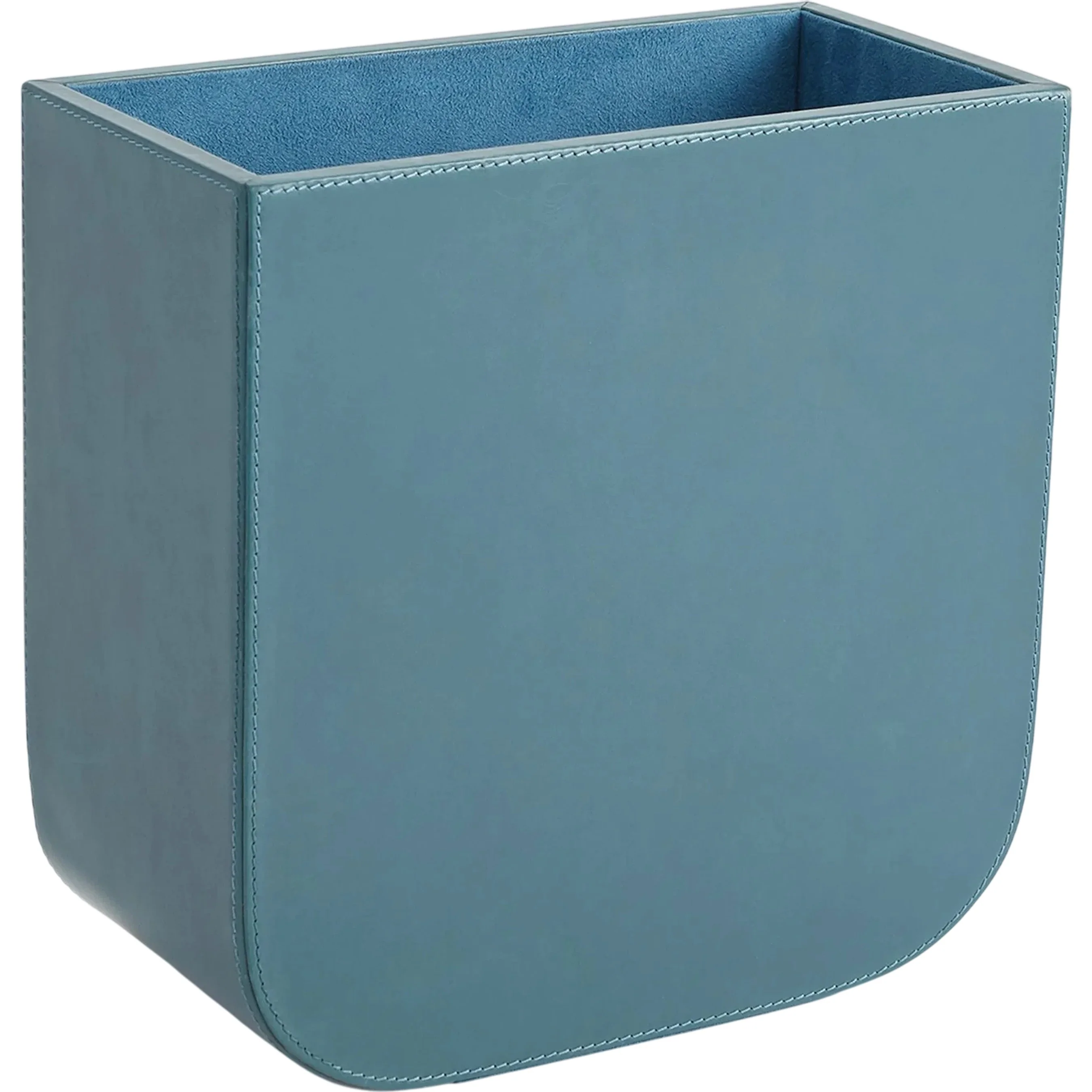 Radius Edge Leather Wastebasket - Image 6