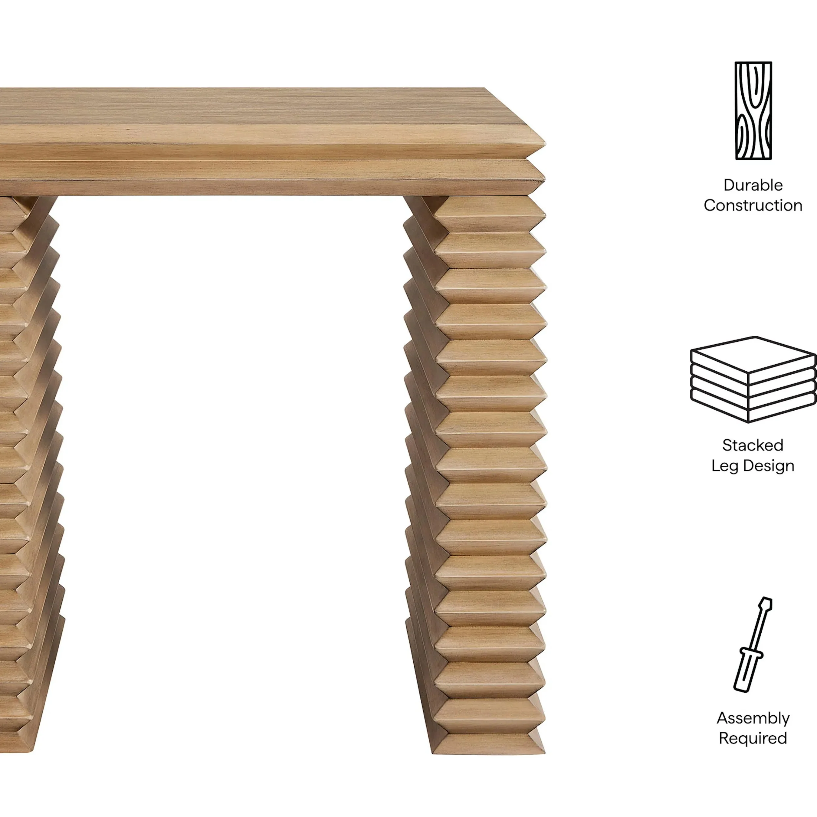 Real Square 24" Stacked Design End Table - Image 2
