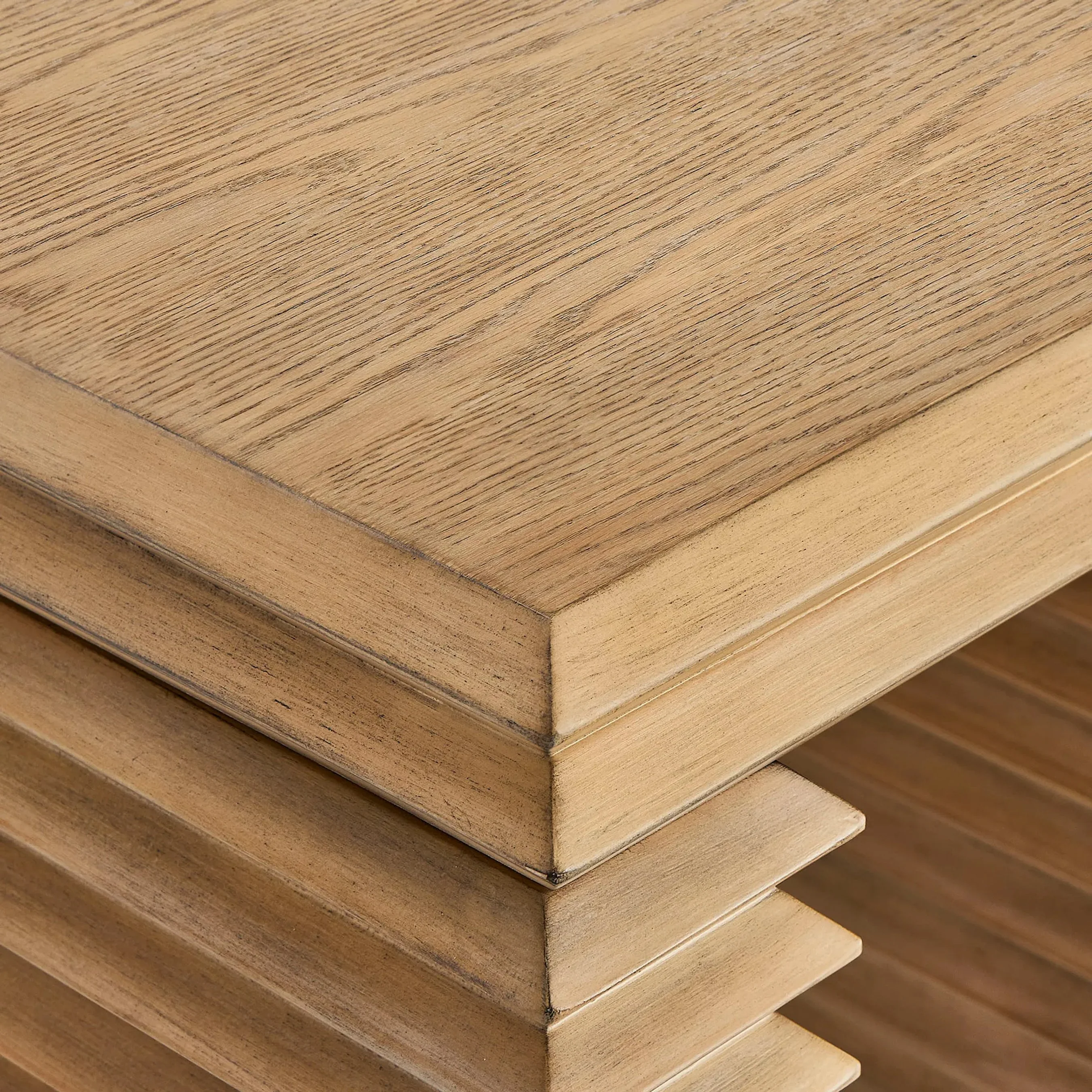 Real Square 24" Stacked Design End Table - Image 3
