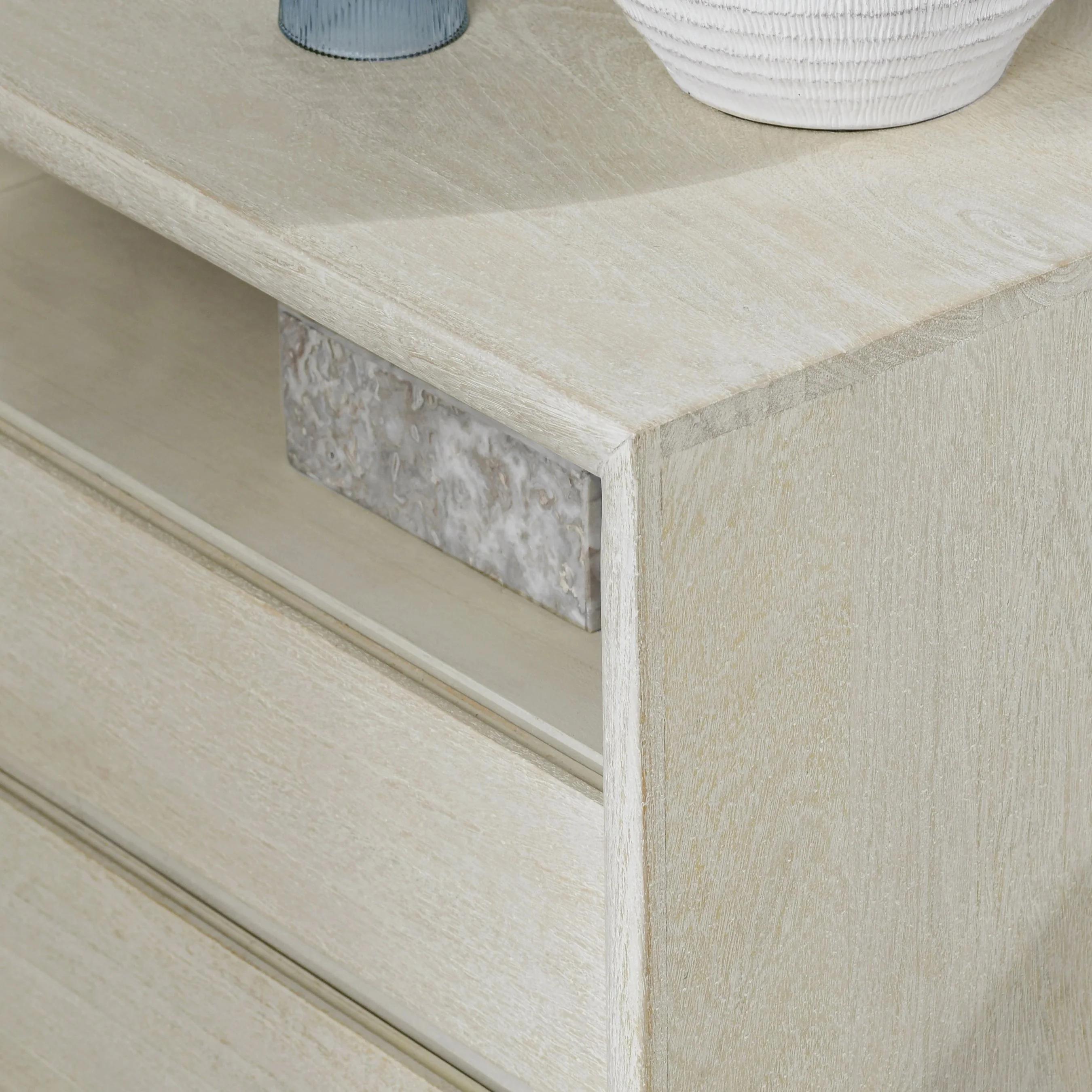 Reece Two-Drawer Mango Wood Nightstand - Image 9