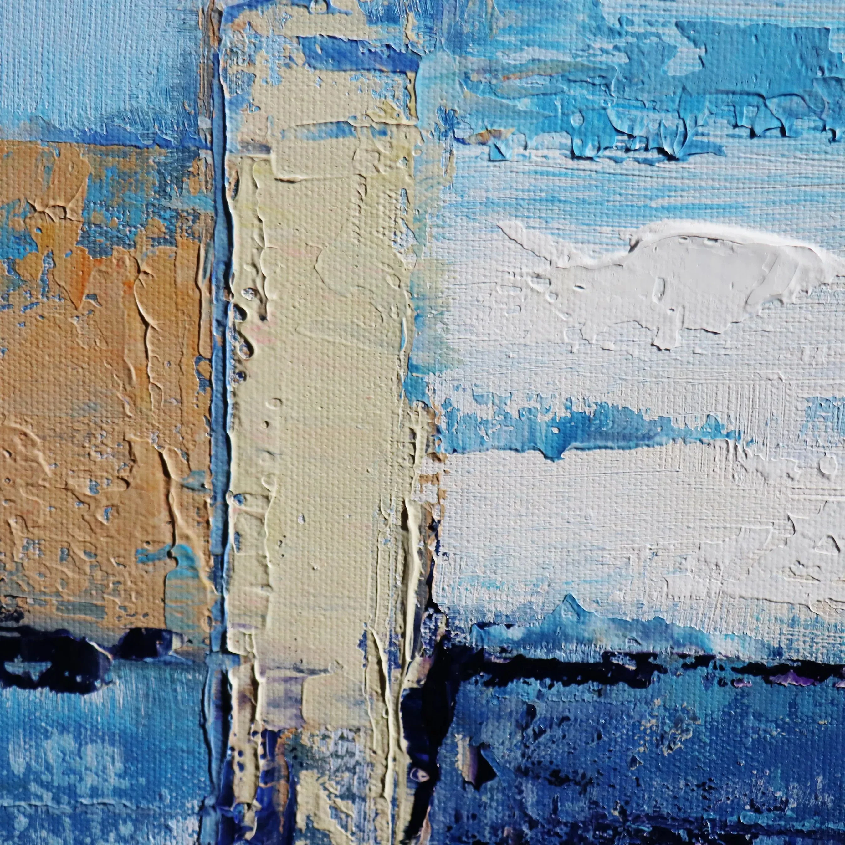 Reflection Handpainted Coastal Landscape Oil Painting on Canvas - PXA-1012 - Image 4