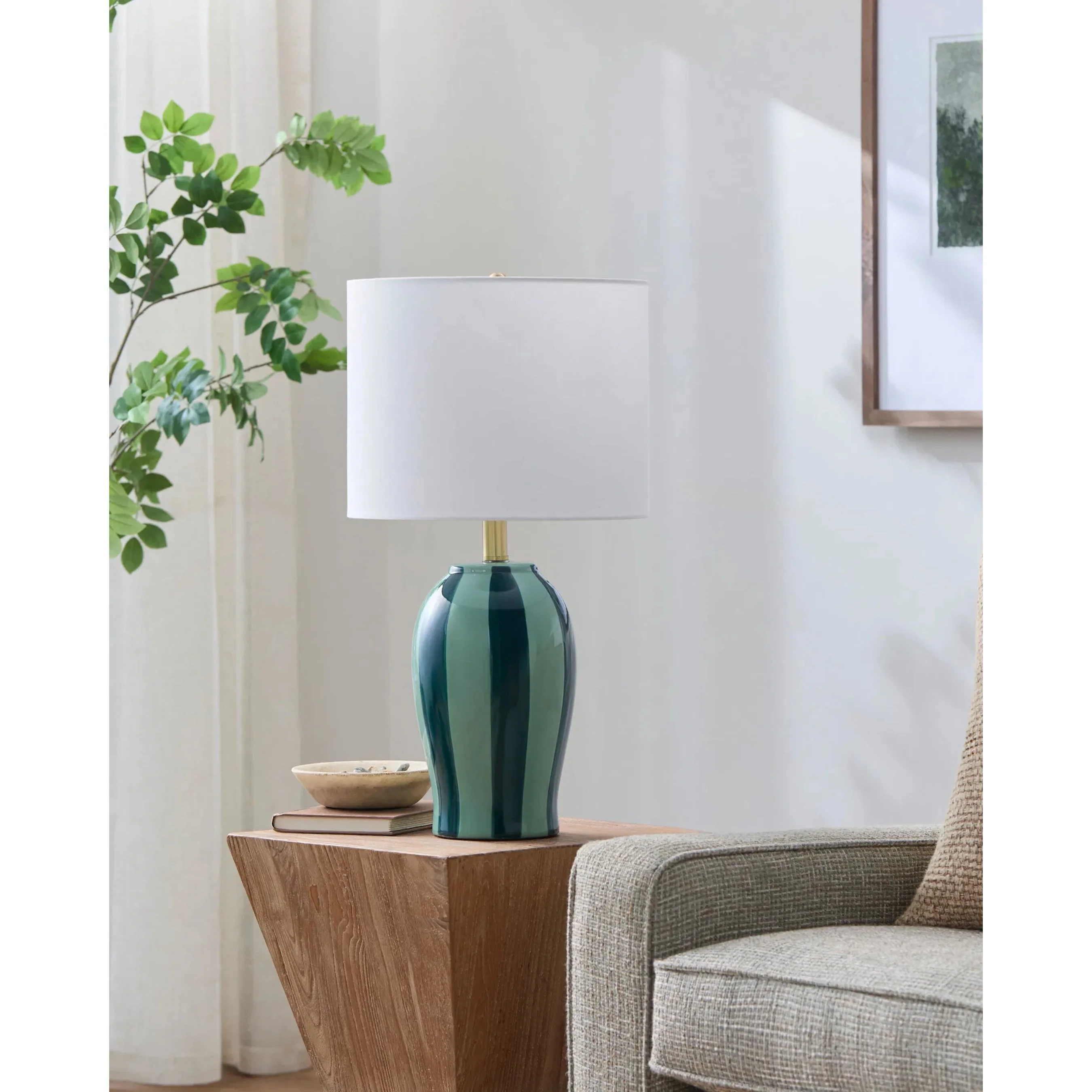 Rethel Striped Accent Table Lamp - Image 3