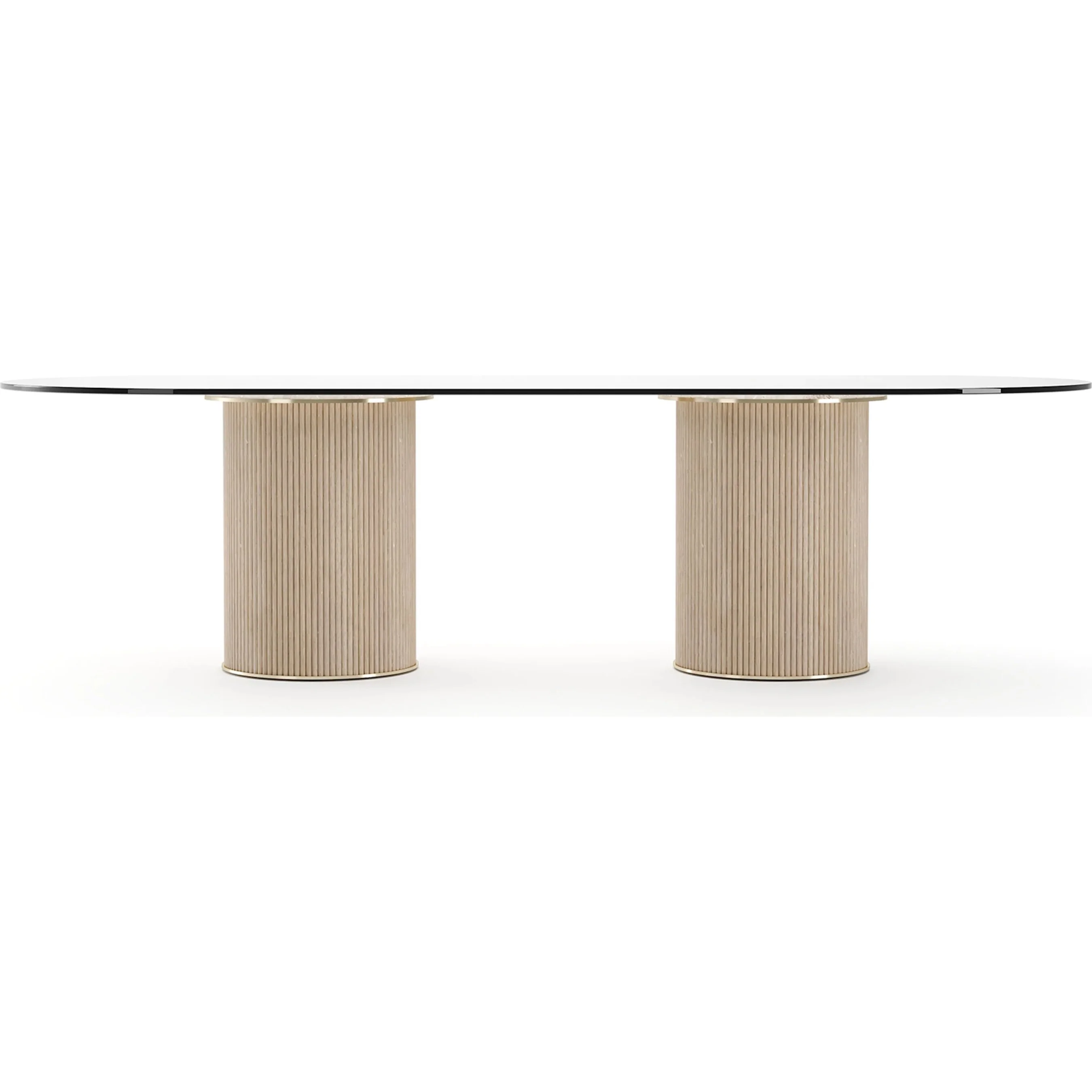 Rhythm Oval Glass Top Dining Table - Image 2