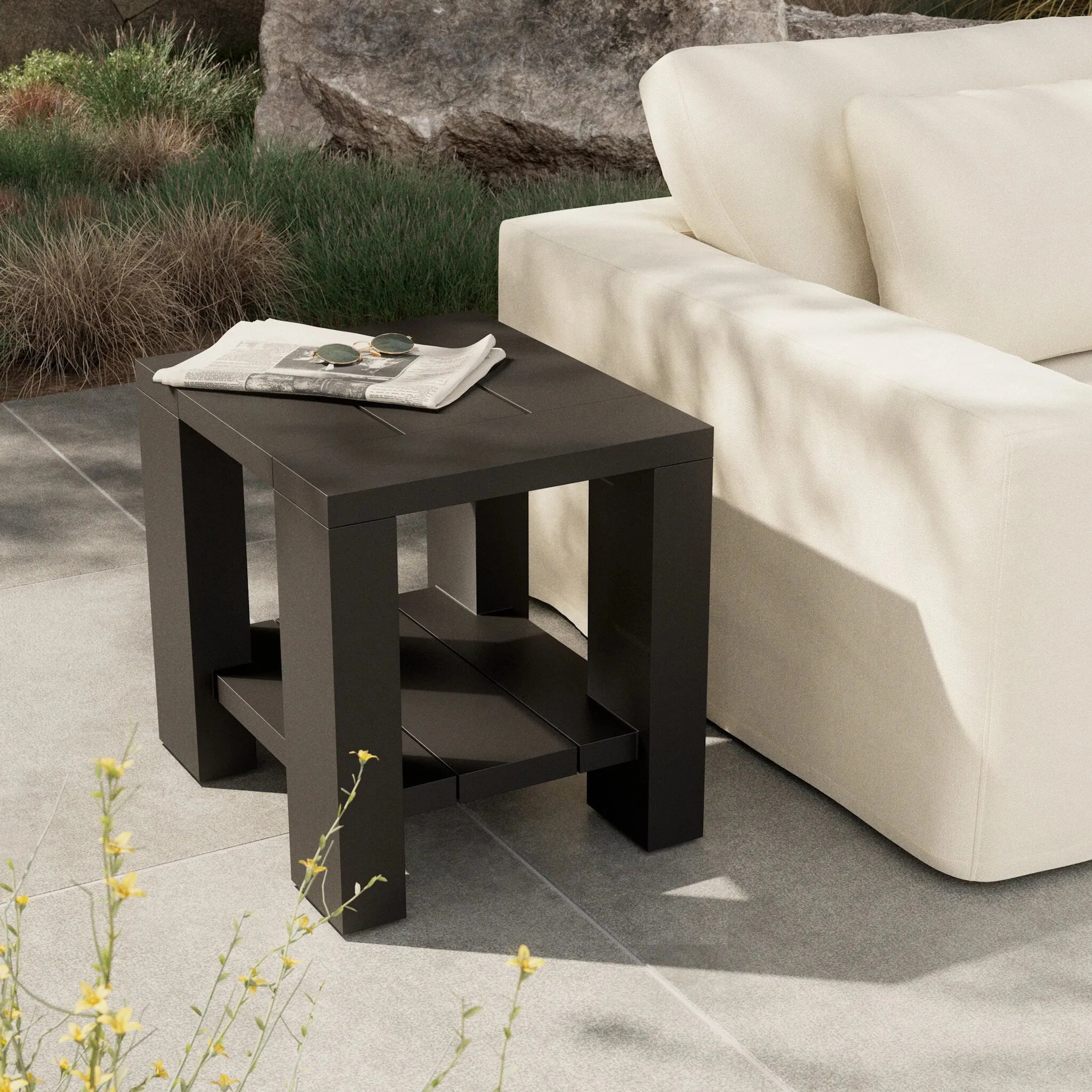 Roca Outdoor Metal End Table - Image 10