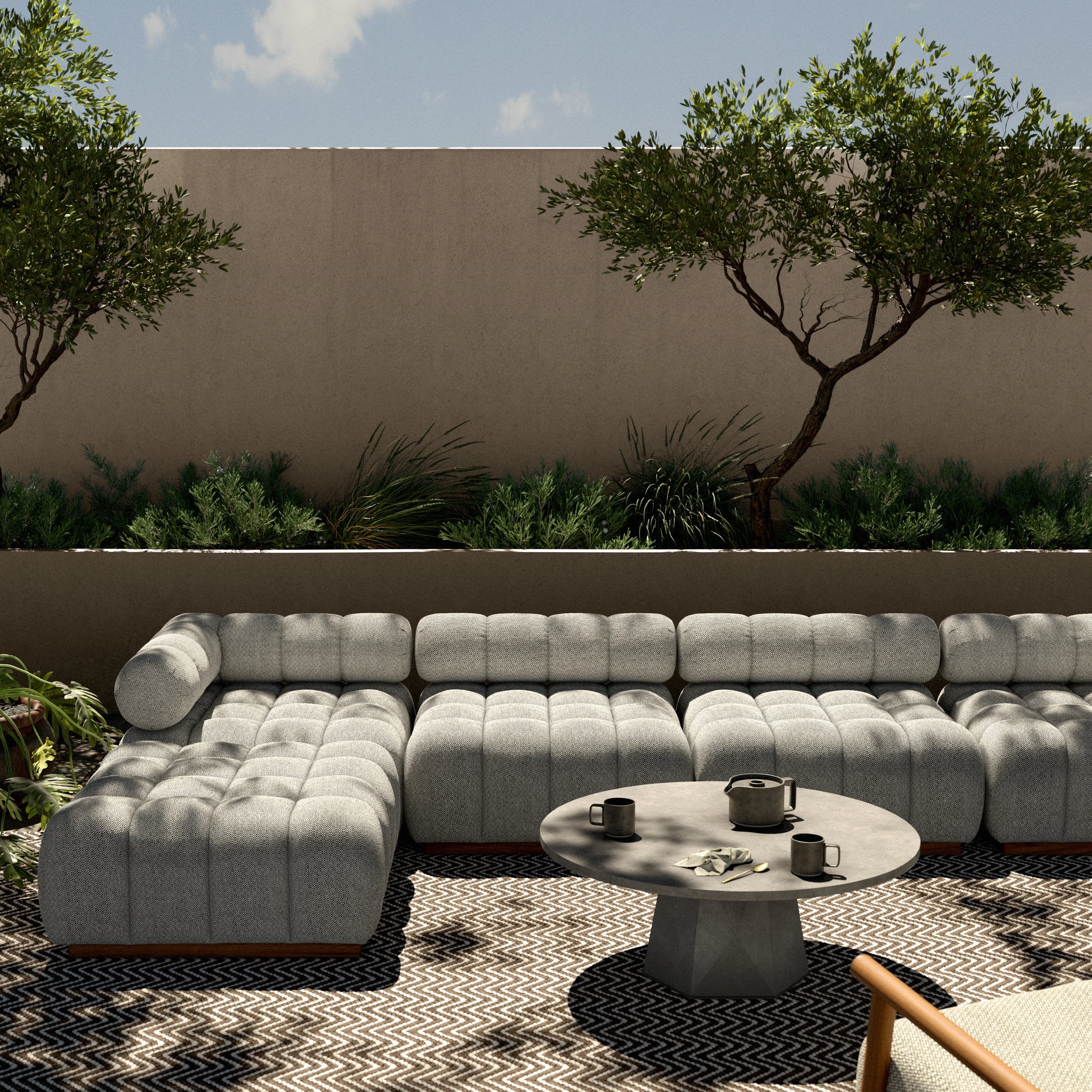 Roma Outdoor 4PC Sectional W/Ottoman - Image 11