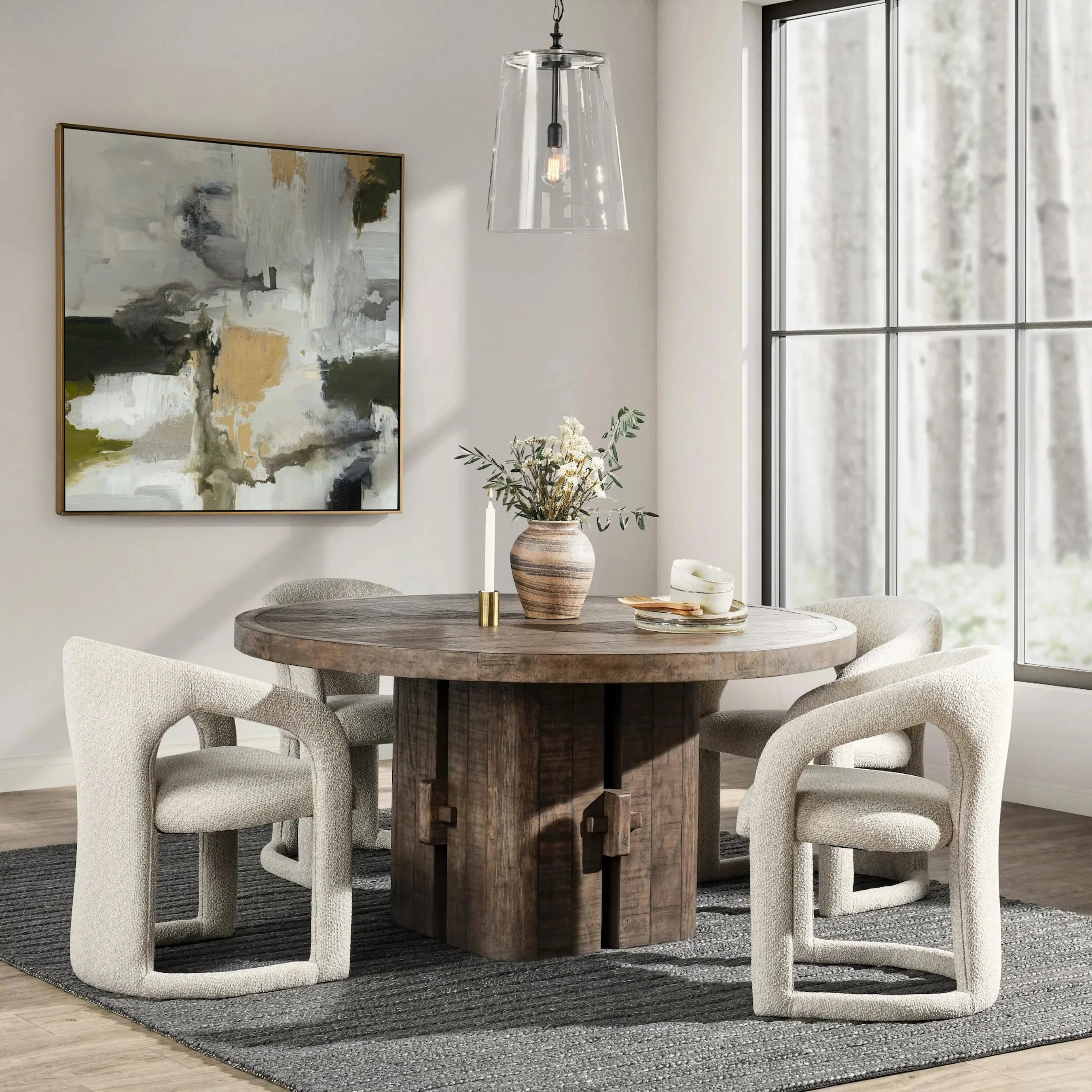 Rosemount 60" Pine Wood Round Dining Table - Image 11