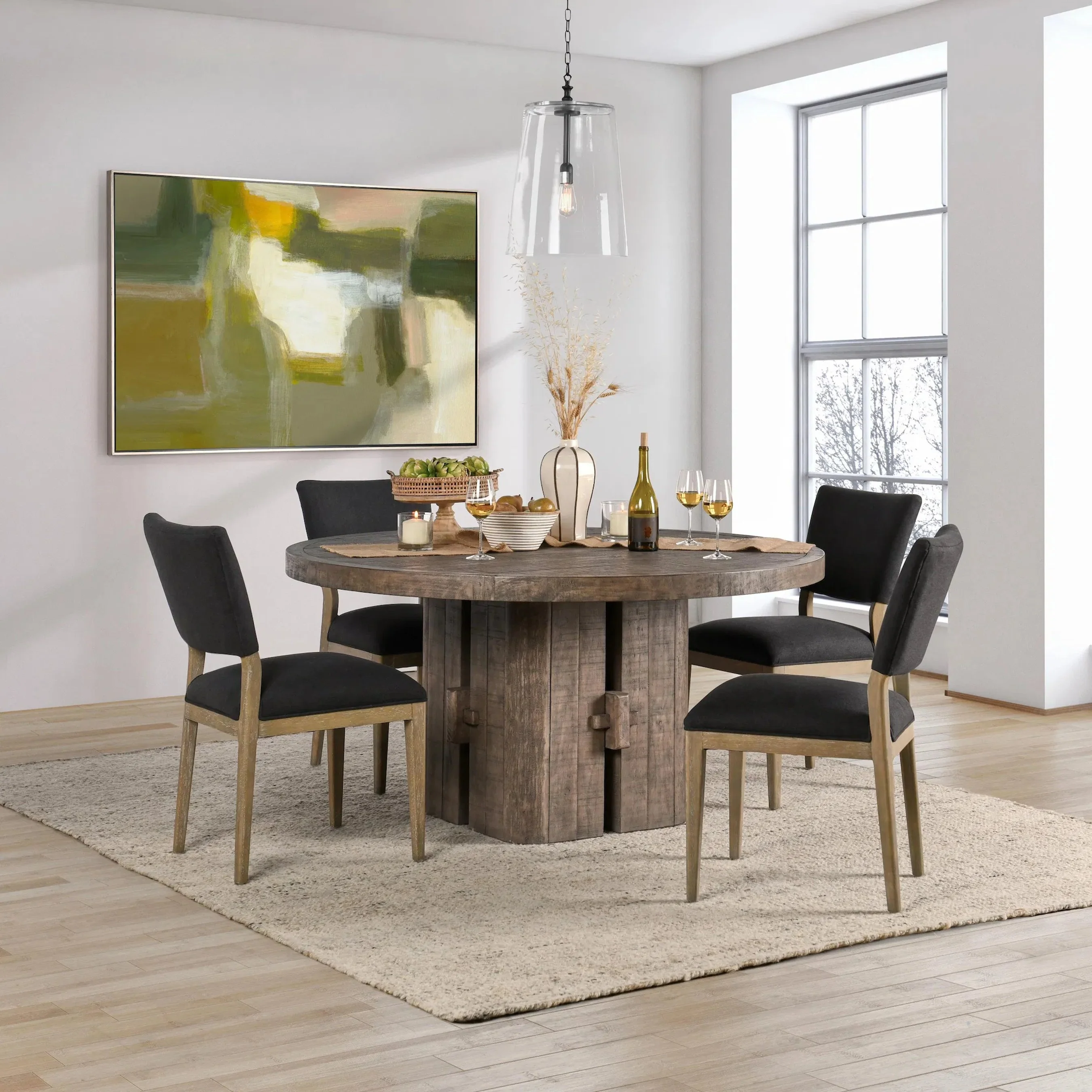 Rosemount 60" Pine Wood Round Dining Table - Image 12