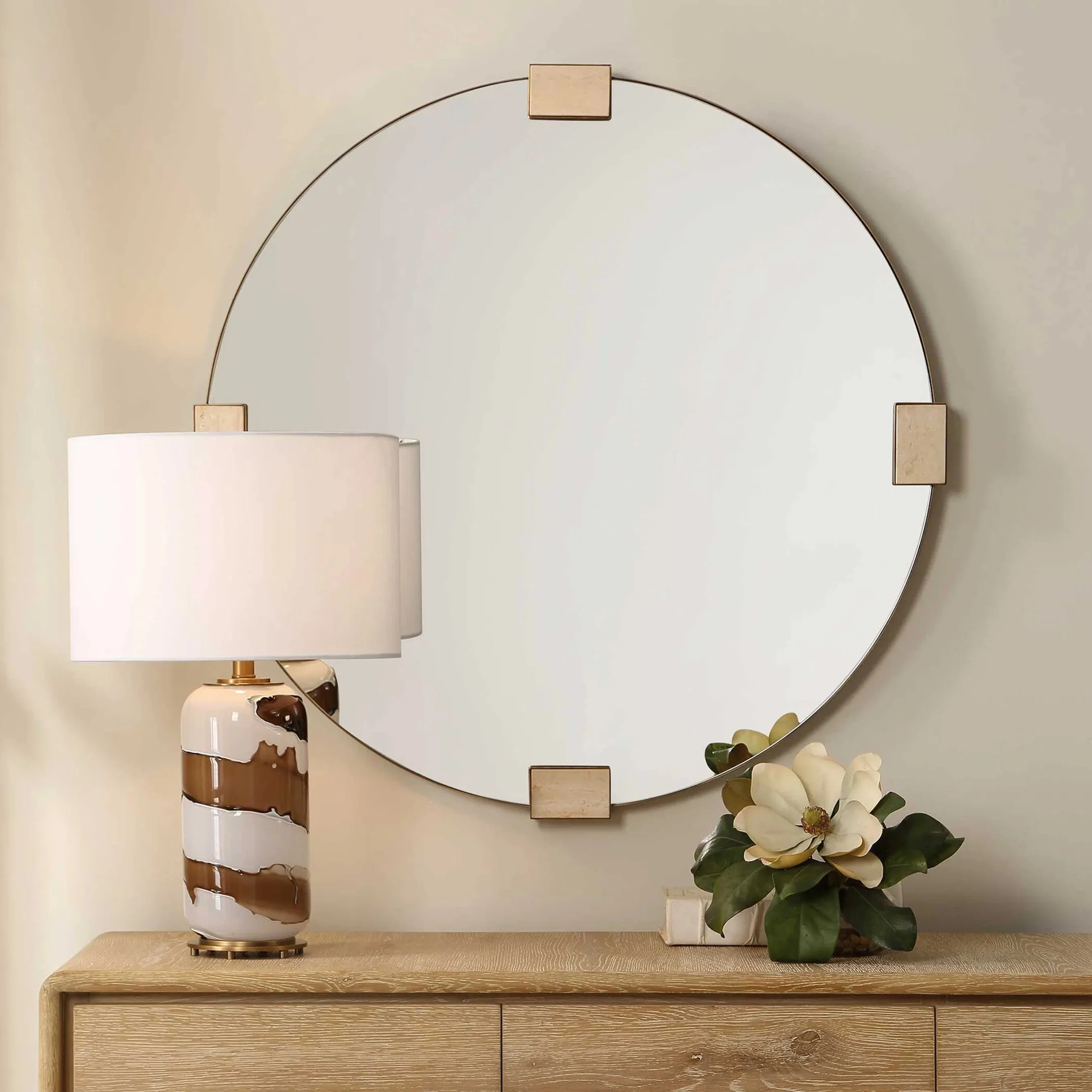 Russo Travertine Round Mirror - Image 3