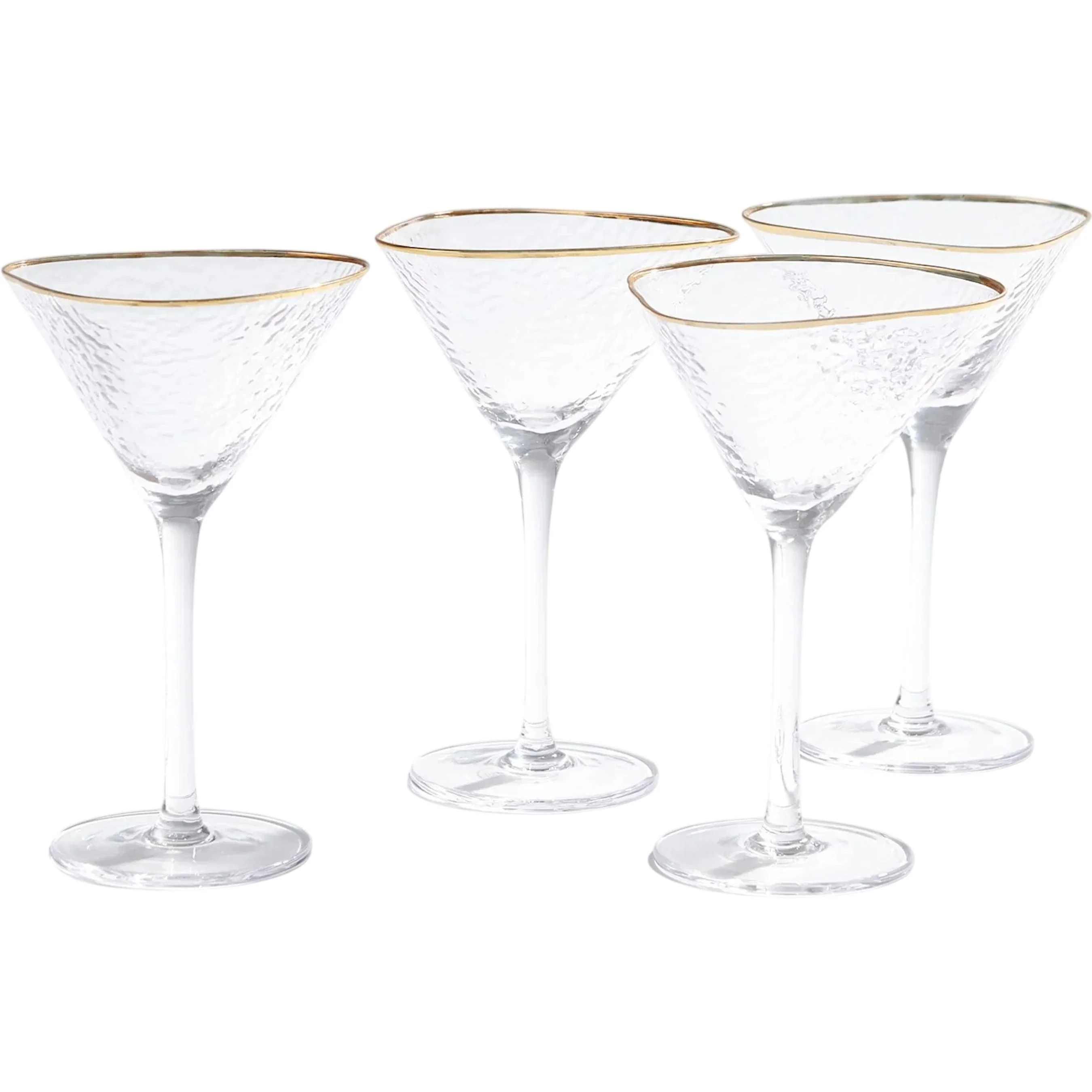S/4 Hammered Martini Glasses