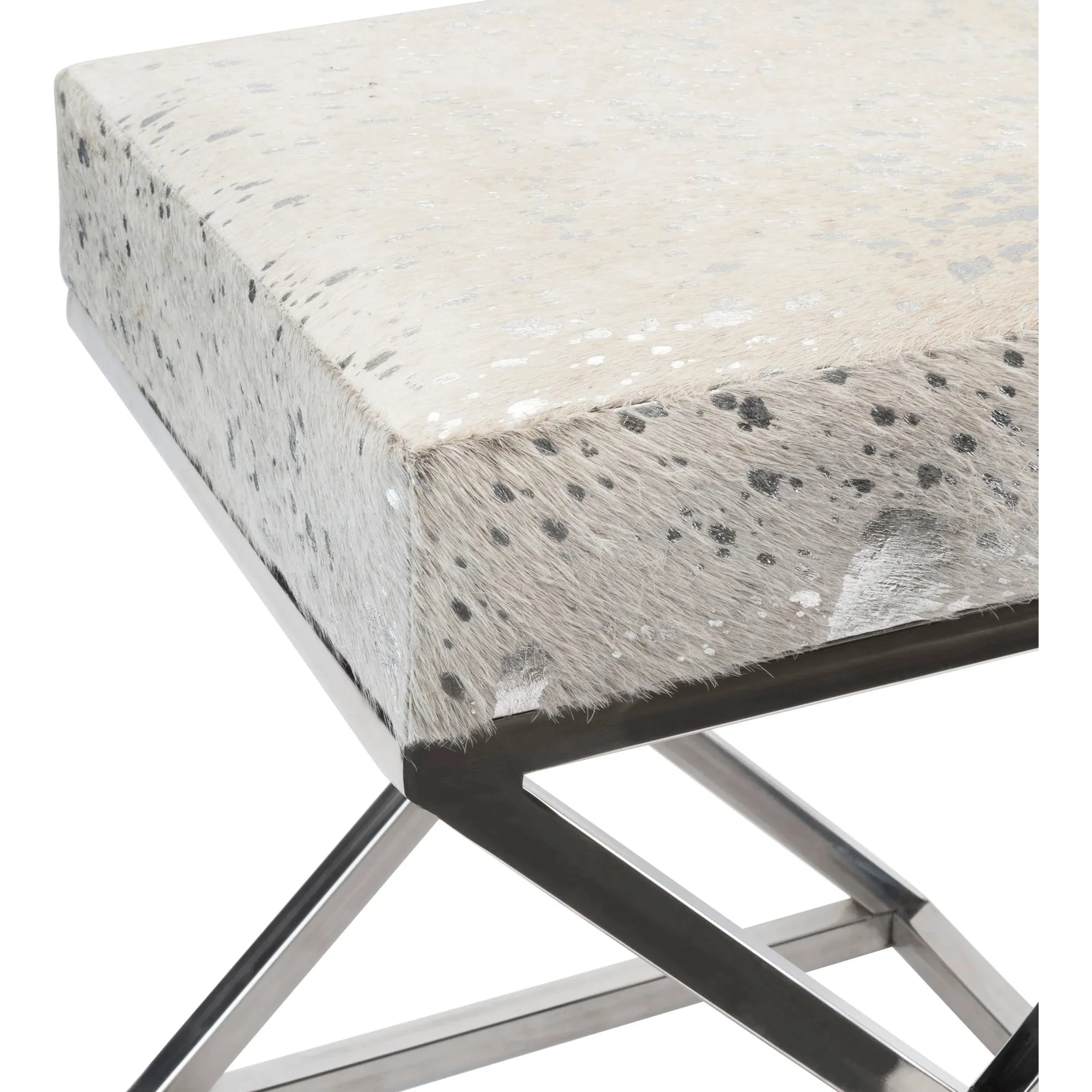 Safari Steel & Cowhide Bench - FU-29187 - Image 3