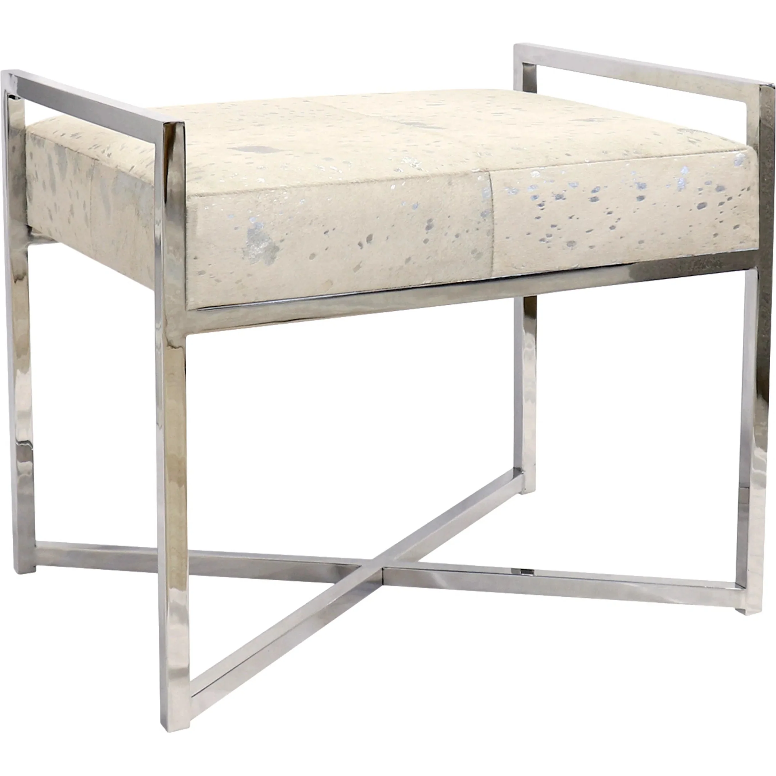 Safari Steel & Cowhide Bench - PGN-1306