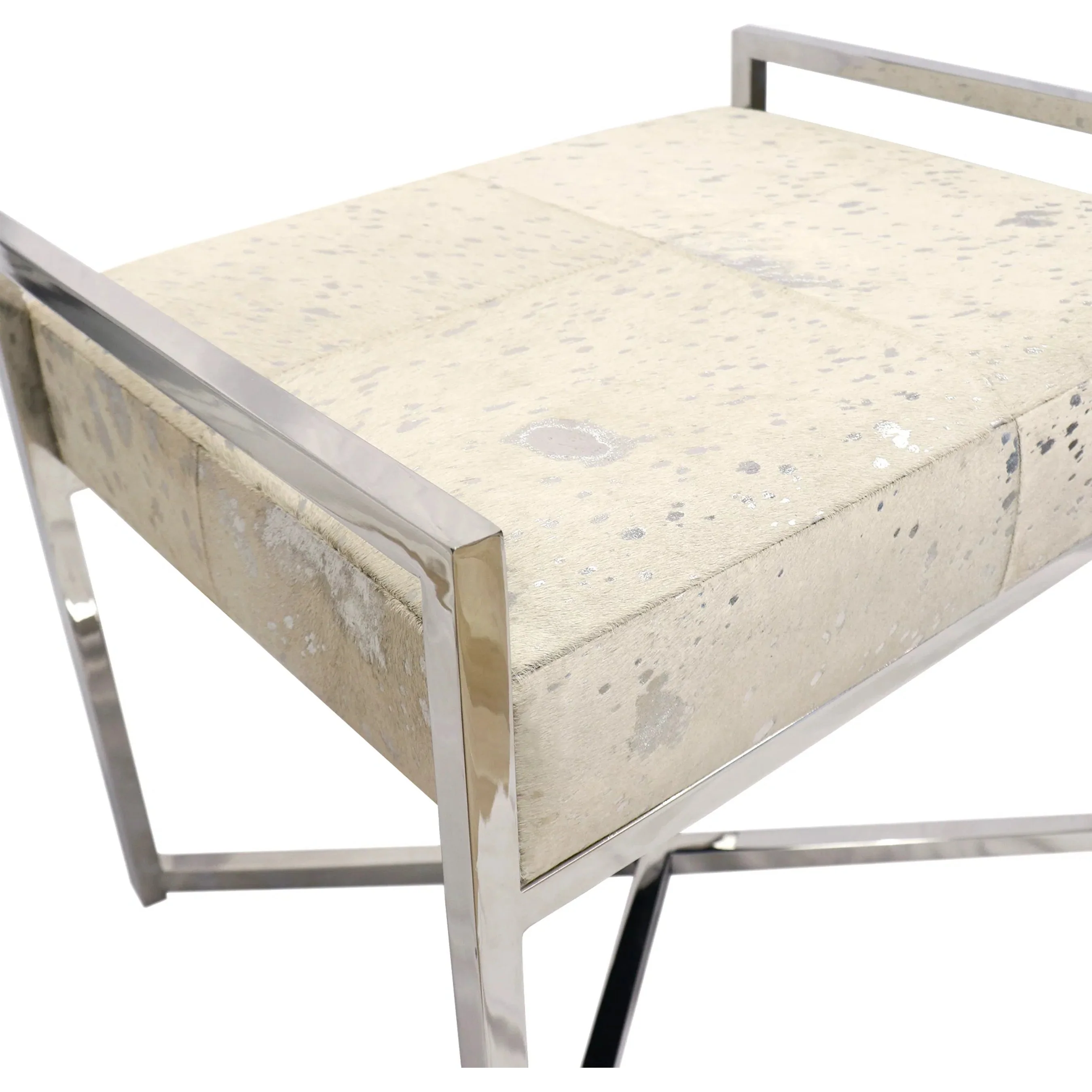 Safari Steel & Cowhide Bench - PGN-1306 - Image 4