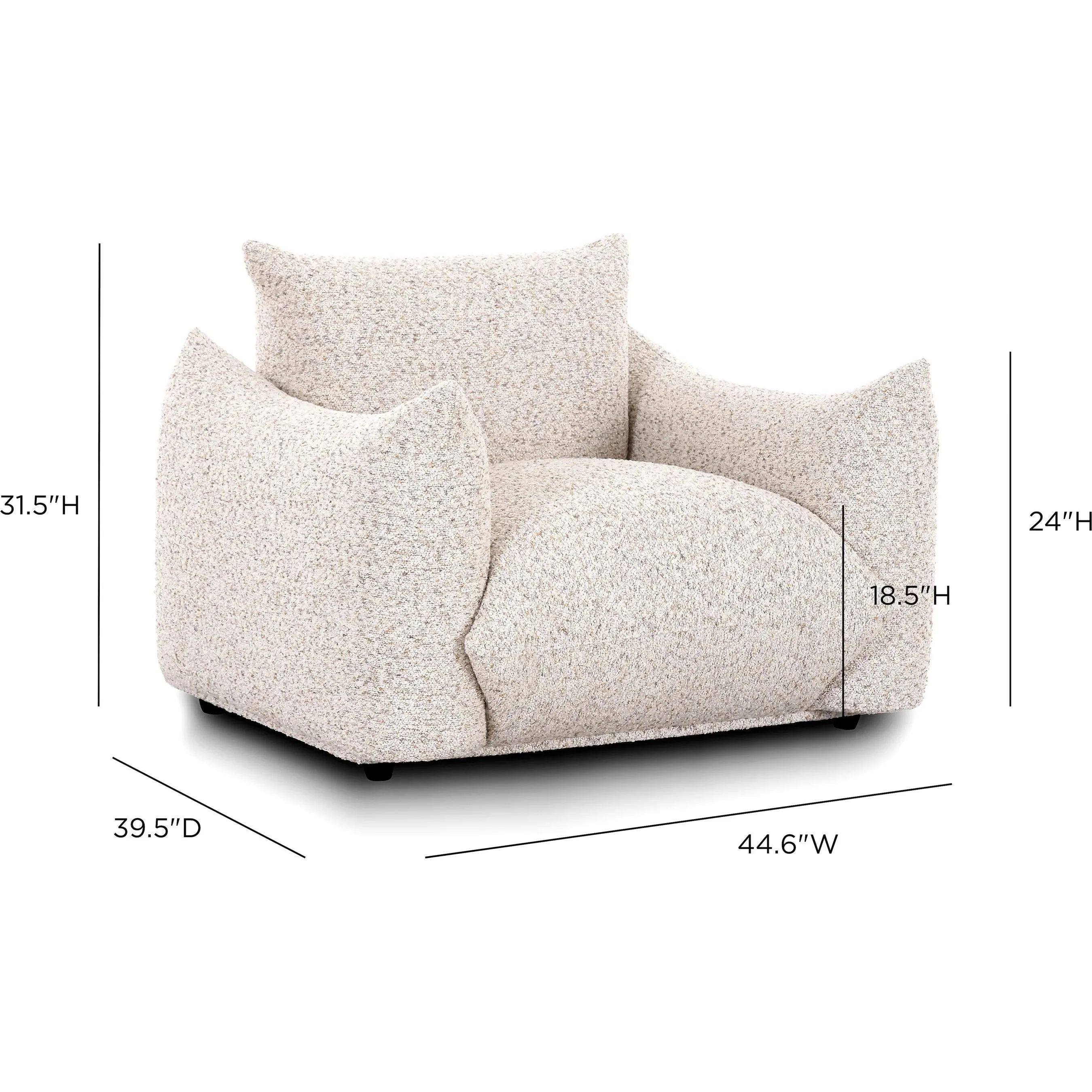 Saint Tropez Nubby Fabric Armchair - Image 6