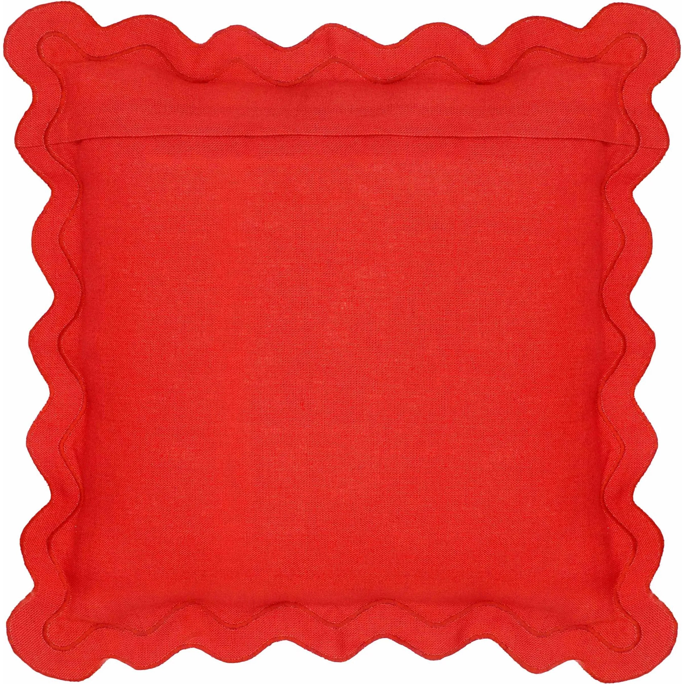 Scalloped Edge and Linen Throw Pillow - Image 3