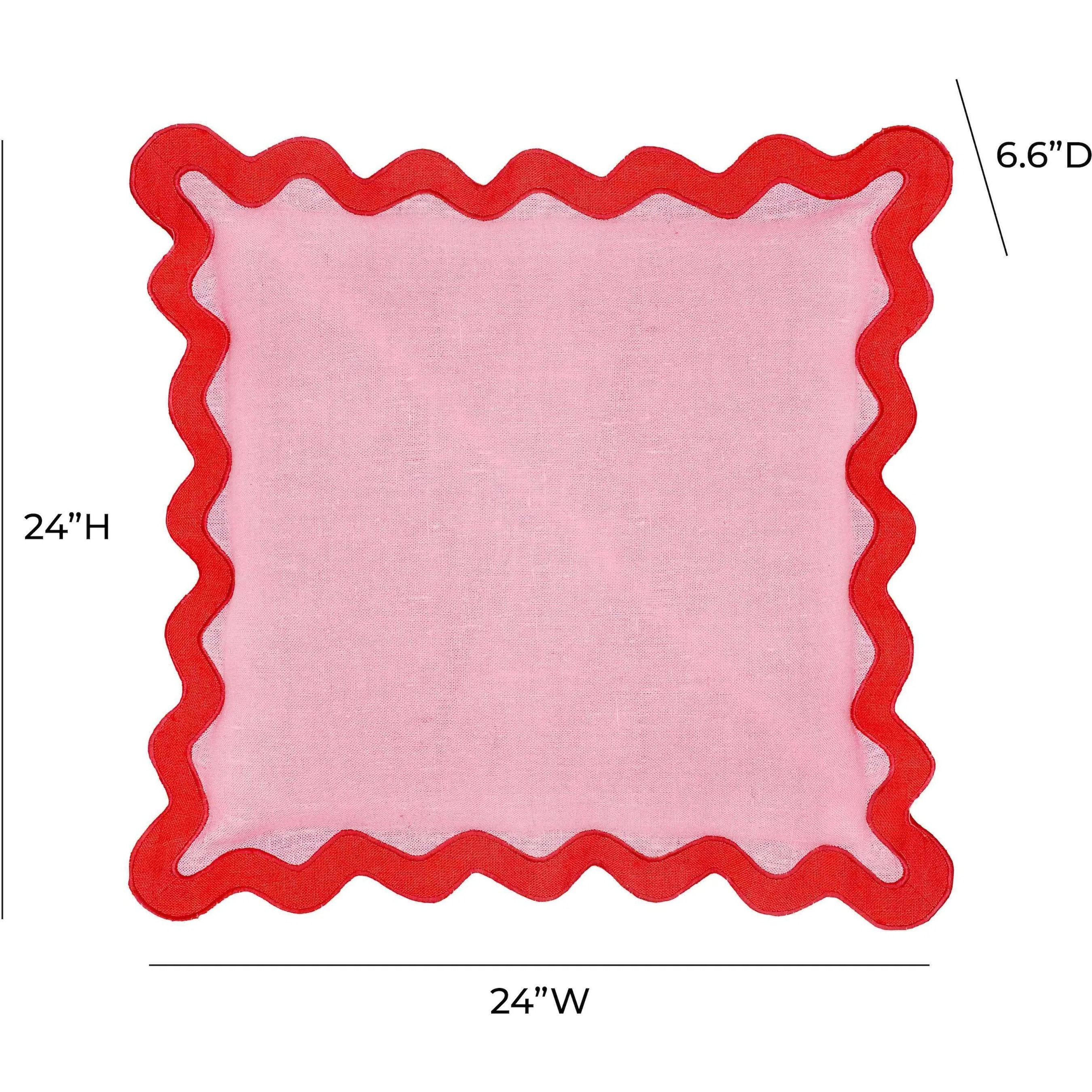 Scalloped Edge and Linen Throw Pillow - Image 4