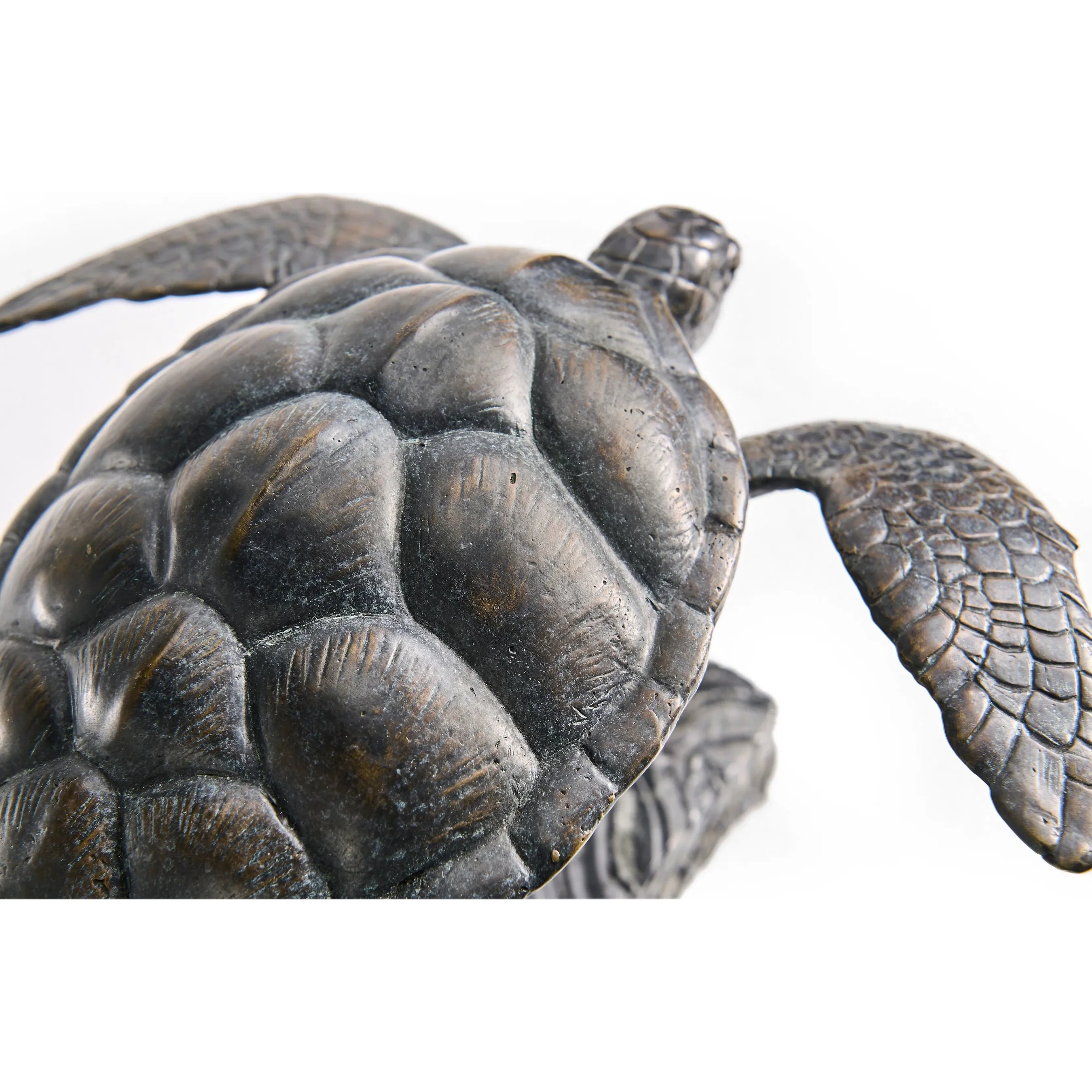 Sea Tortoise Bronze Statue with Marble Base - Image 8