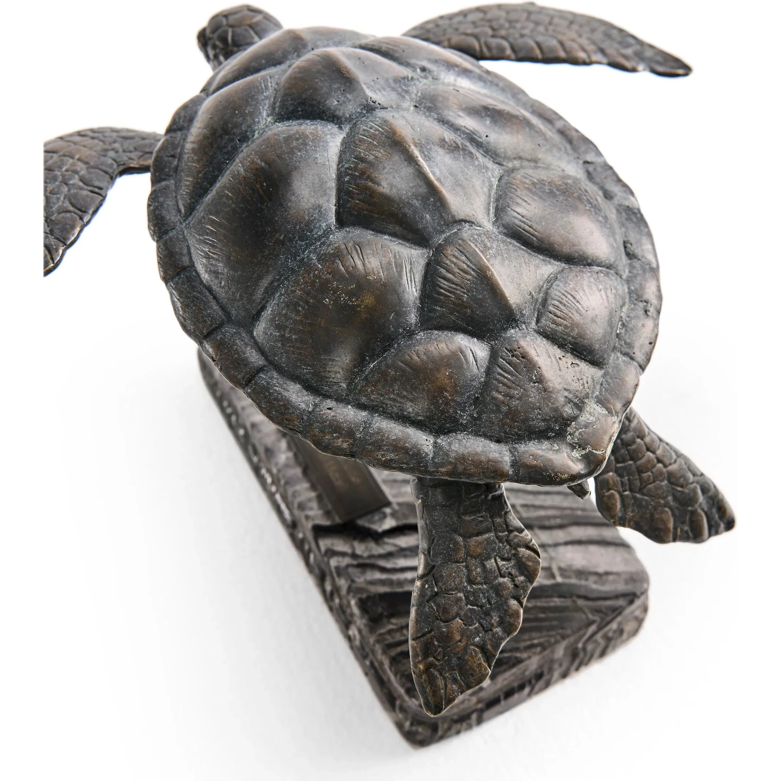 Sea Tortoise Bronze Statue with Marble Base - Image 9