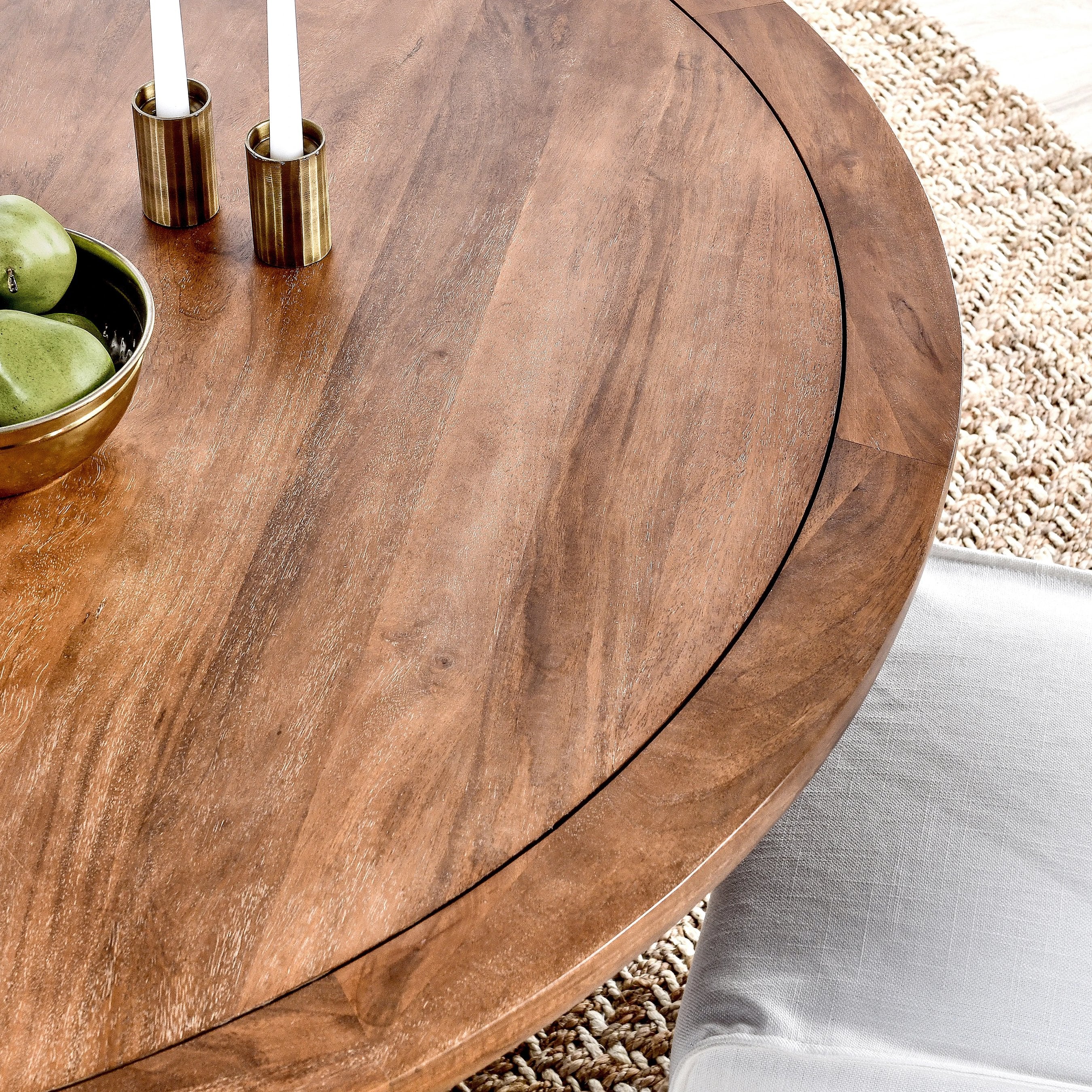 Selena Round Mango Wood Dining Table - Image 7