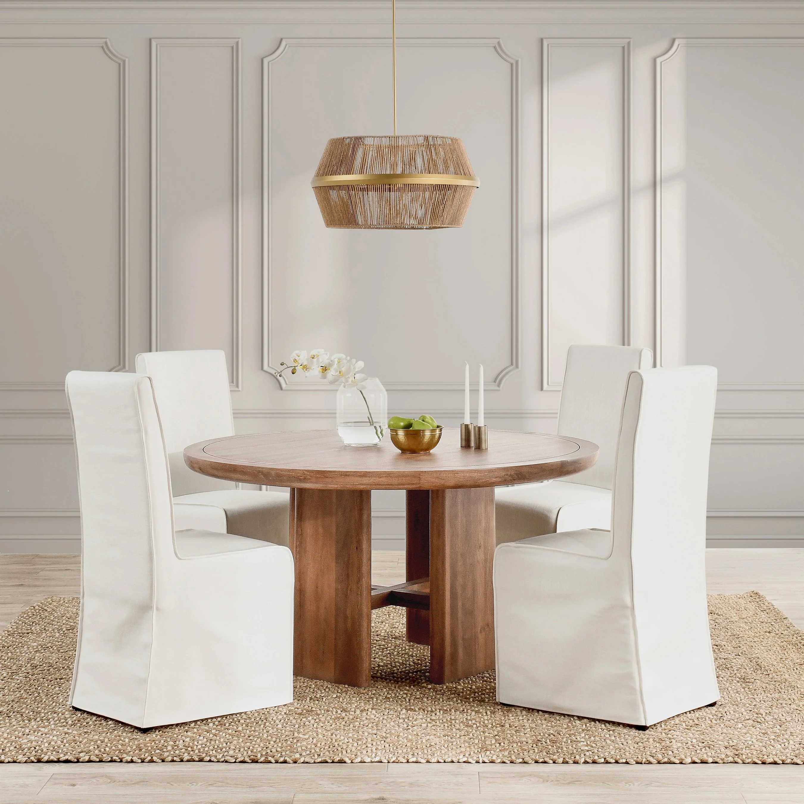 Selena Round Mango Wood Dining Table - Image 8