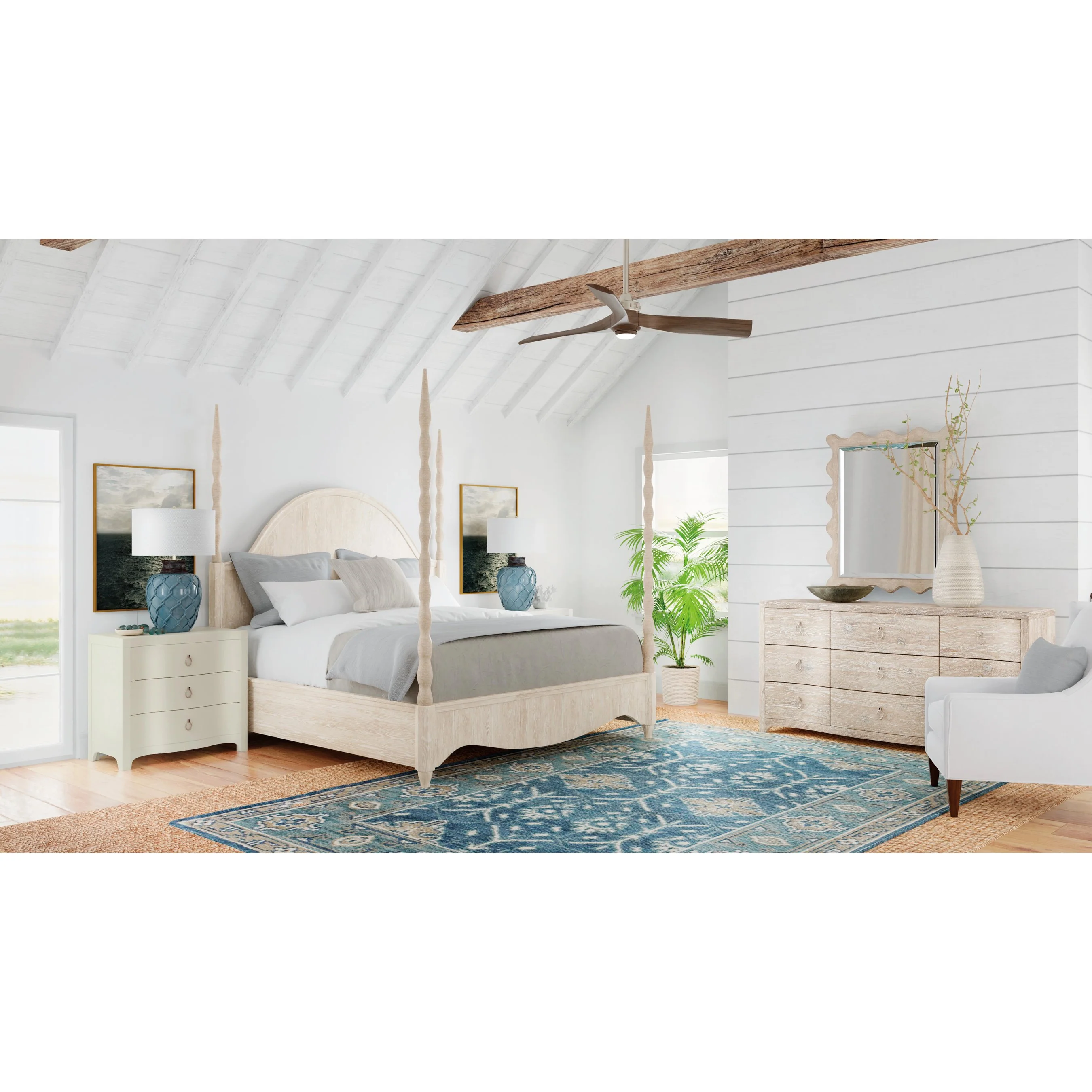 Serenity Antigua Three Drawer Nightstand - Image 7