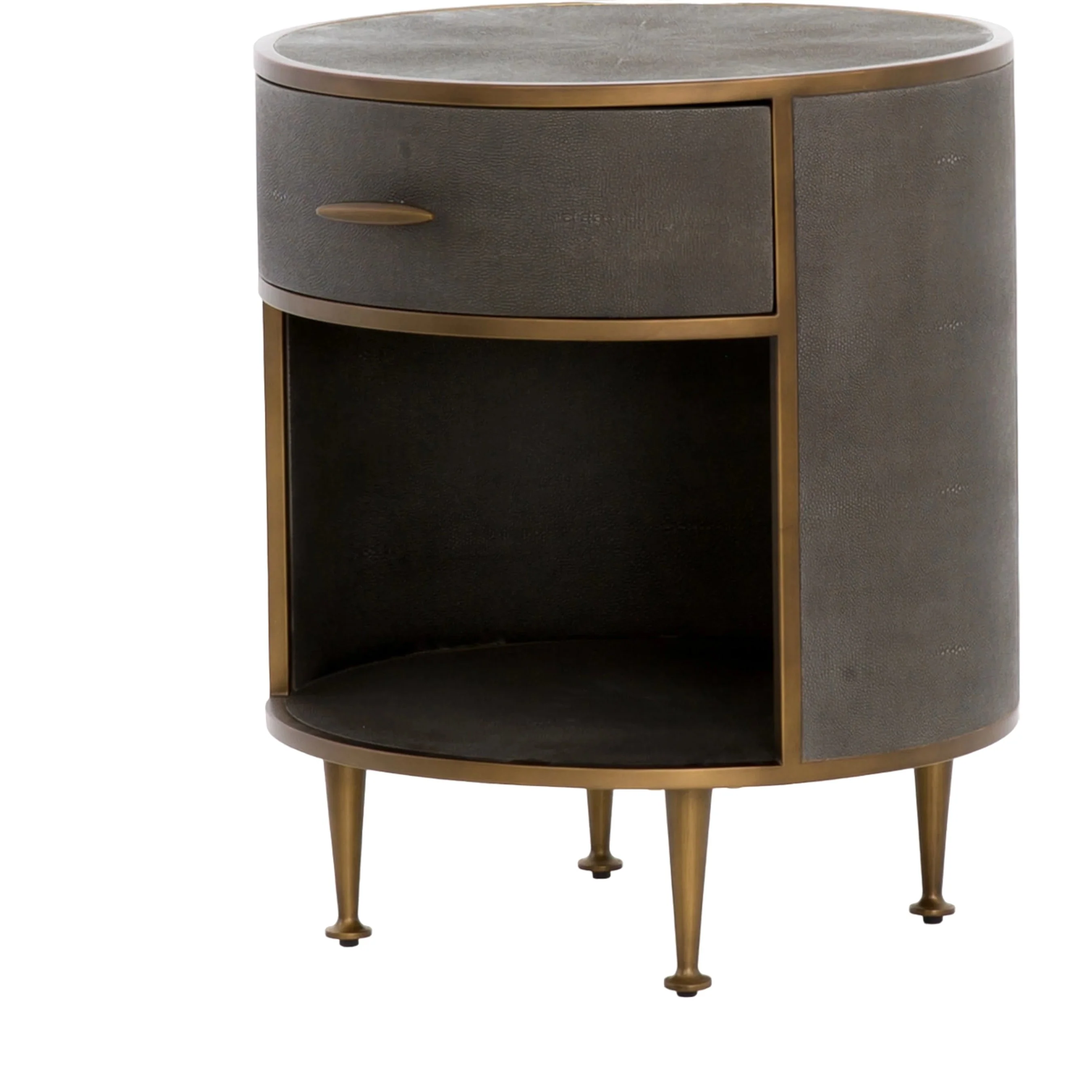 Shagreen Round Nightstand