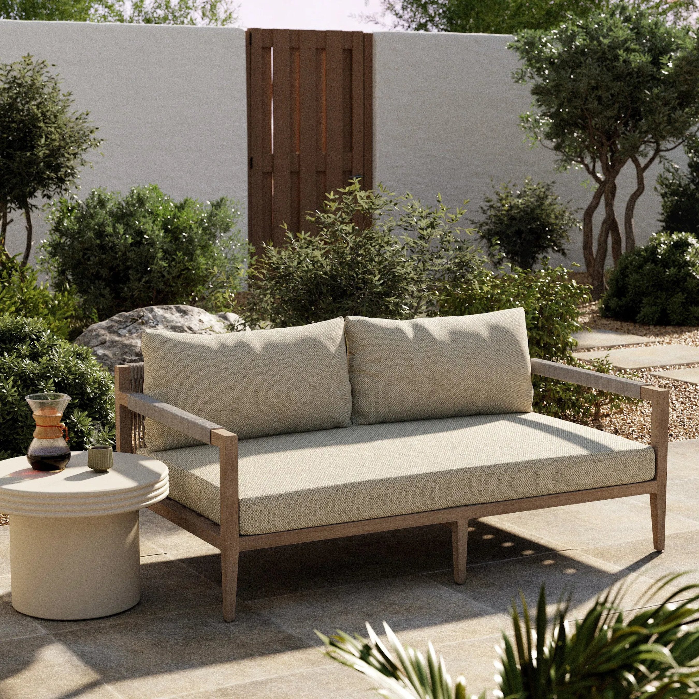 Sherwood Outdoor Sofa, Washed Brown - Image 11