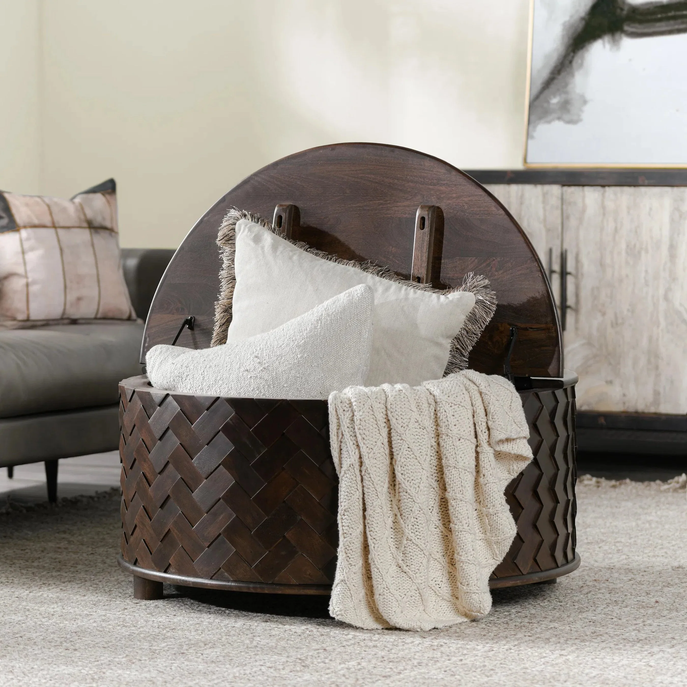Shira Round Coffee Table with Storage - Image 10
