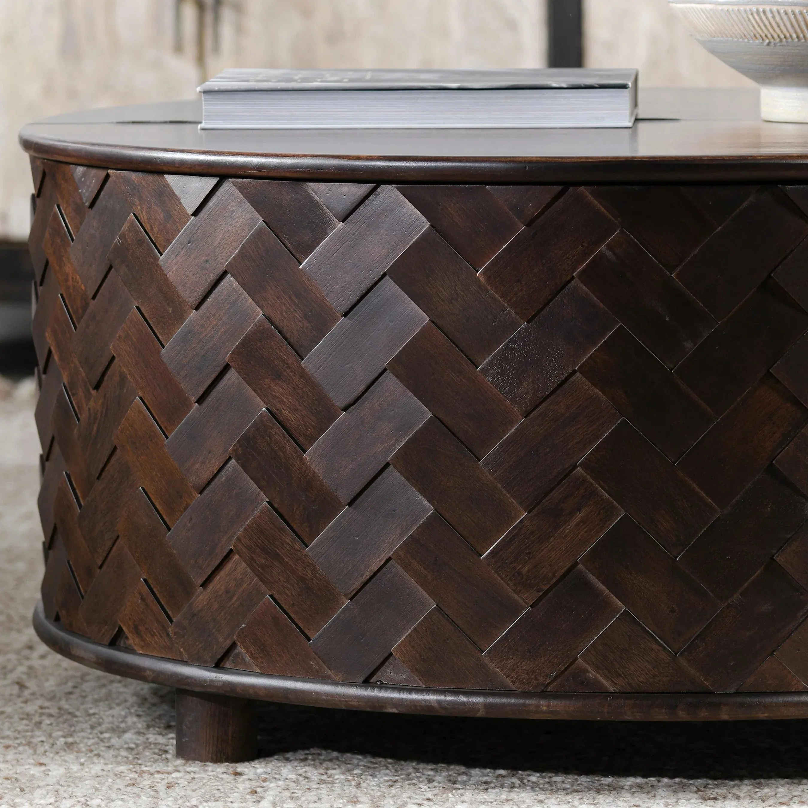 Shira Round Coffee Table with Storage - Image 6
