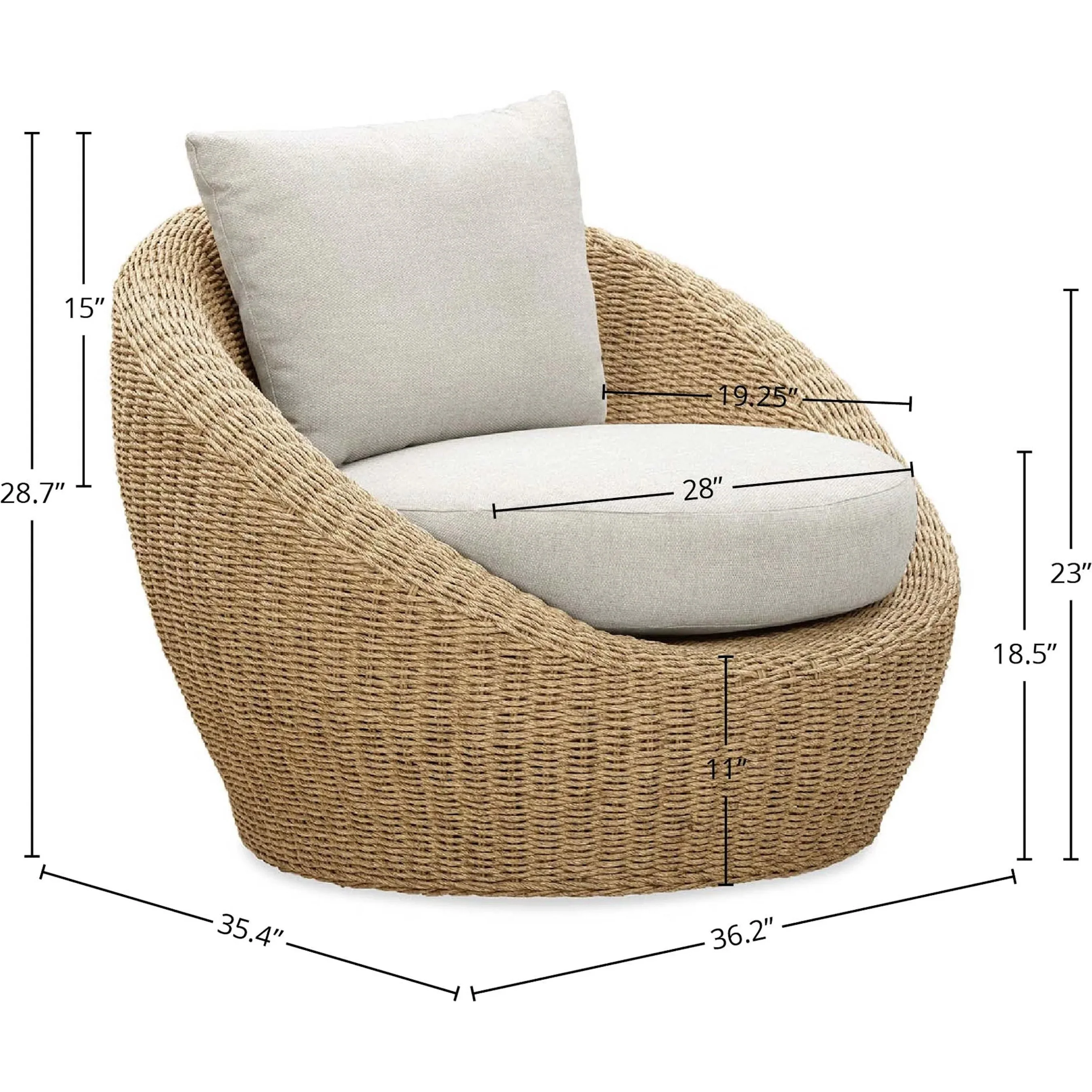 Siesta Outdoor Round Club Chair - Image 2