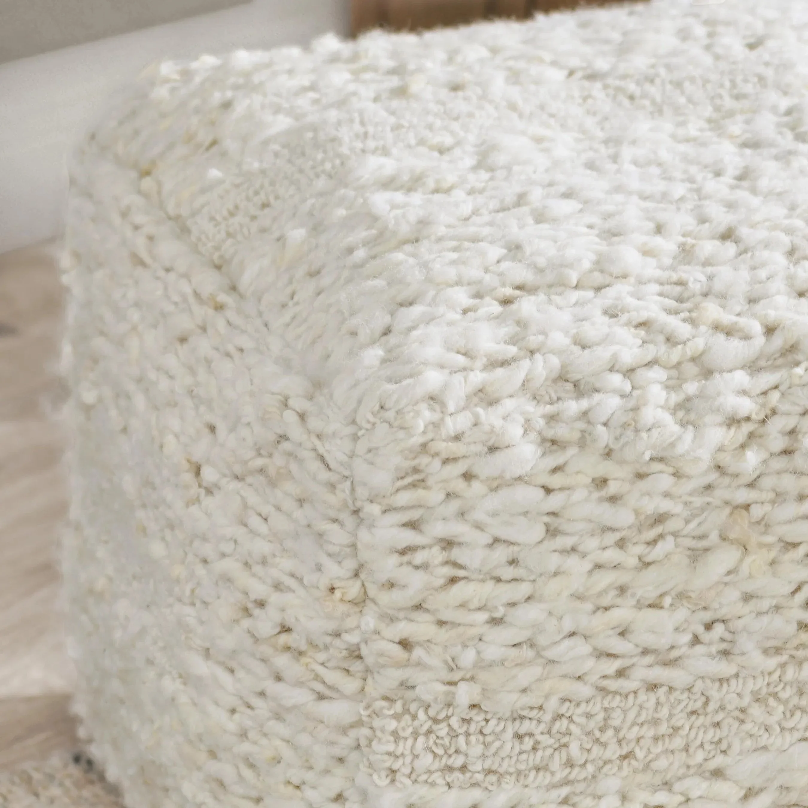Sinclair Ivory Pouf - Image 3
