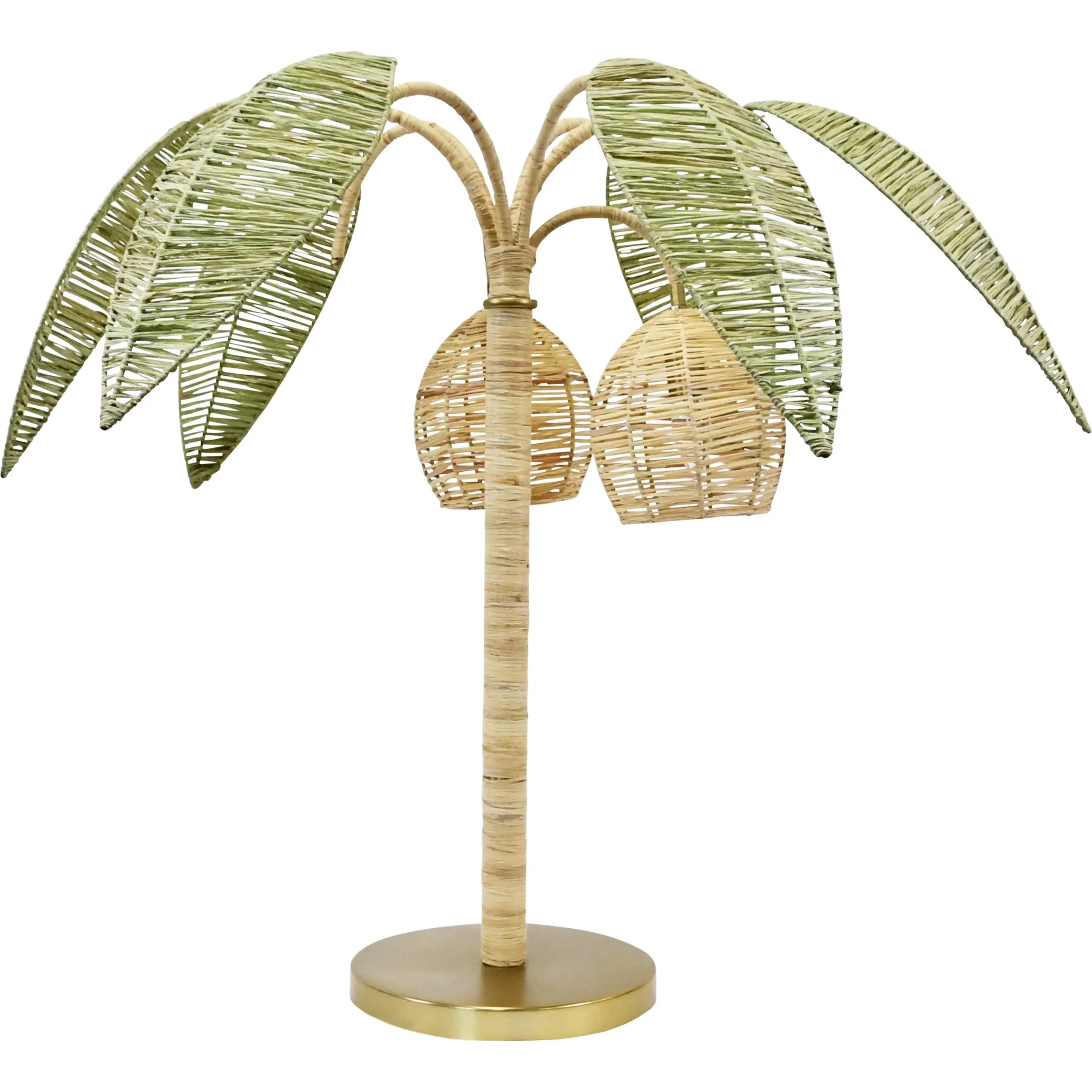Sola Green and Natural Paper Rafia Table Lamp - Image 2