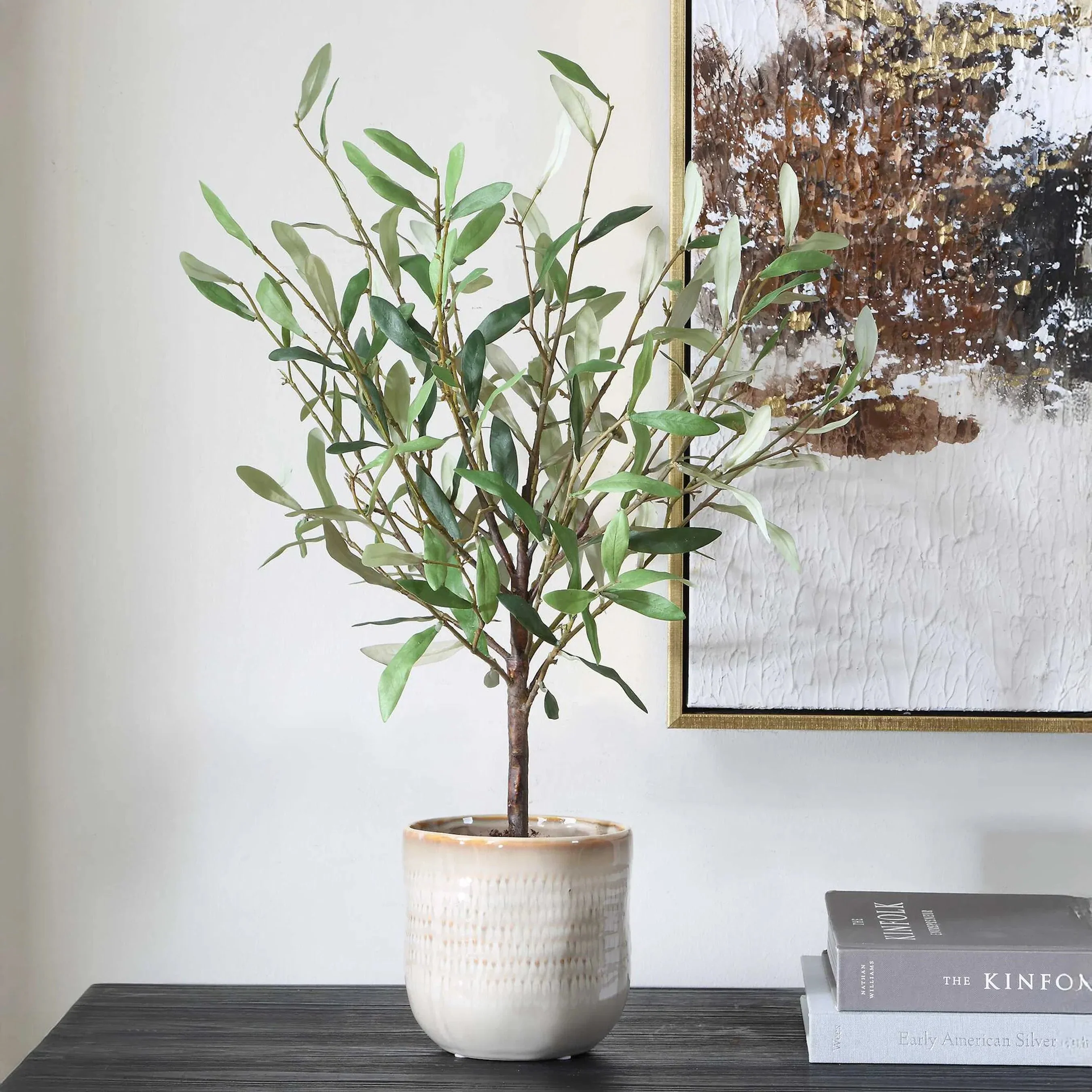 Solea Olive Accent & Textured Vase - Image 3