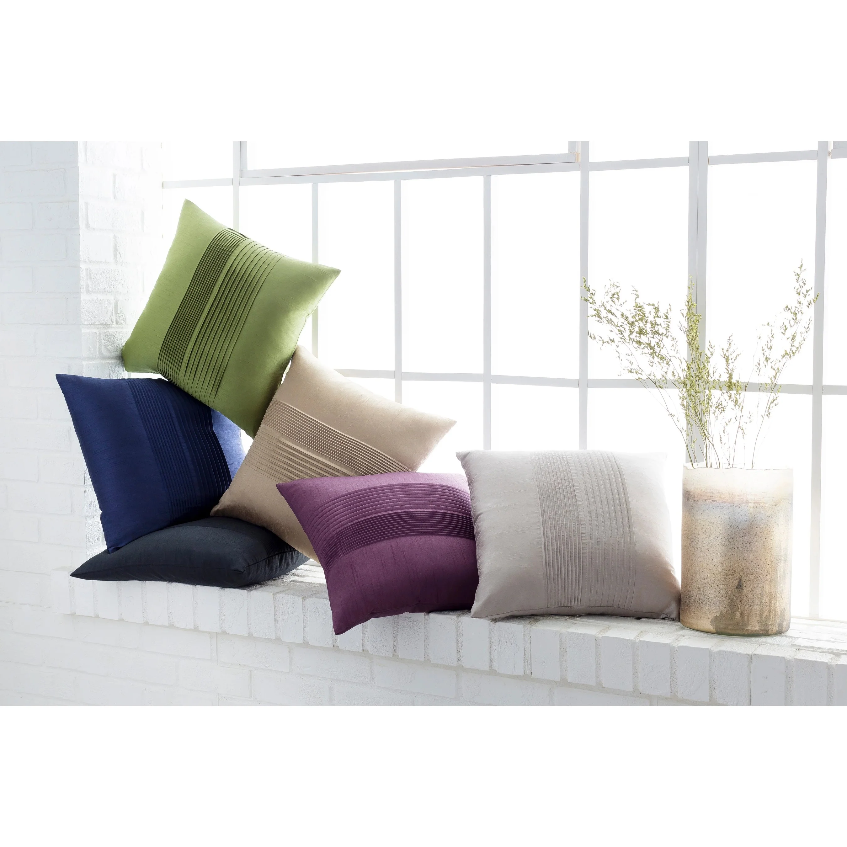 Solid Pleated Pillow - 21333 - Image 10
