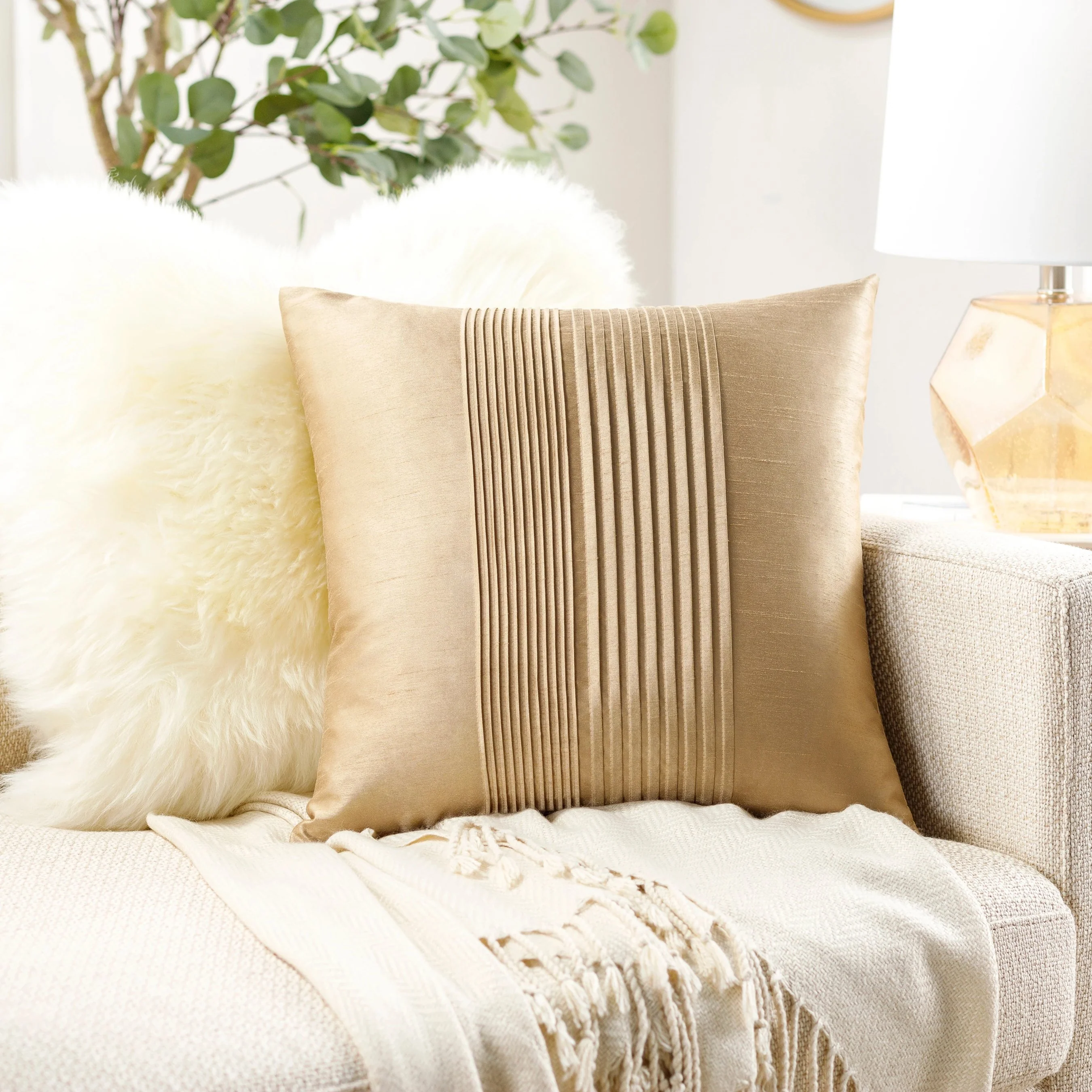 Solid Pleated Pillow - 21333 - Image 13