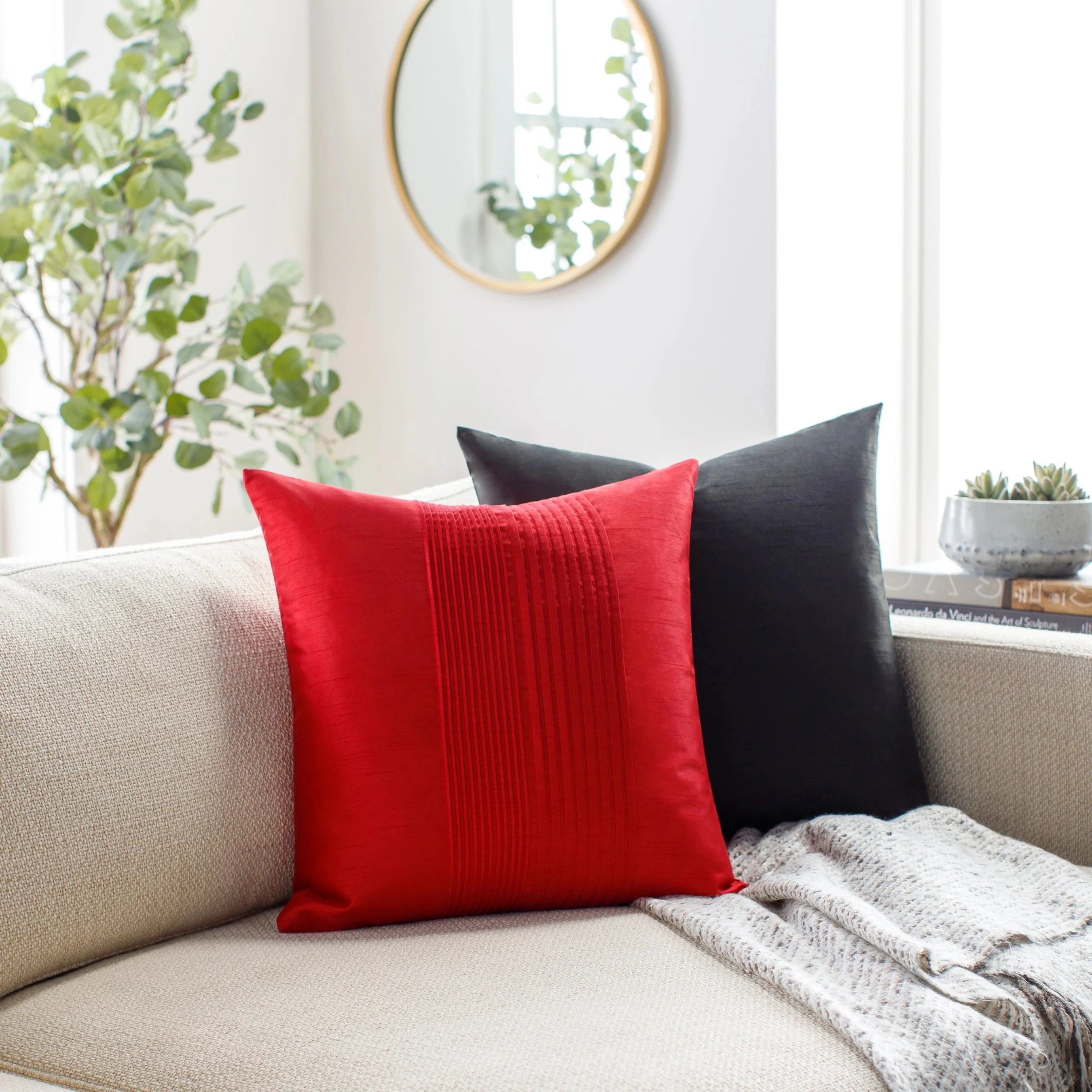Solid Pleated Pillow - 21333 - Image 15